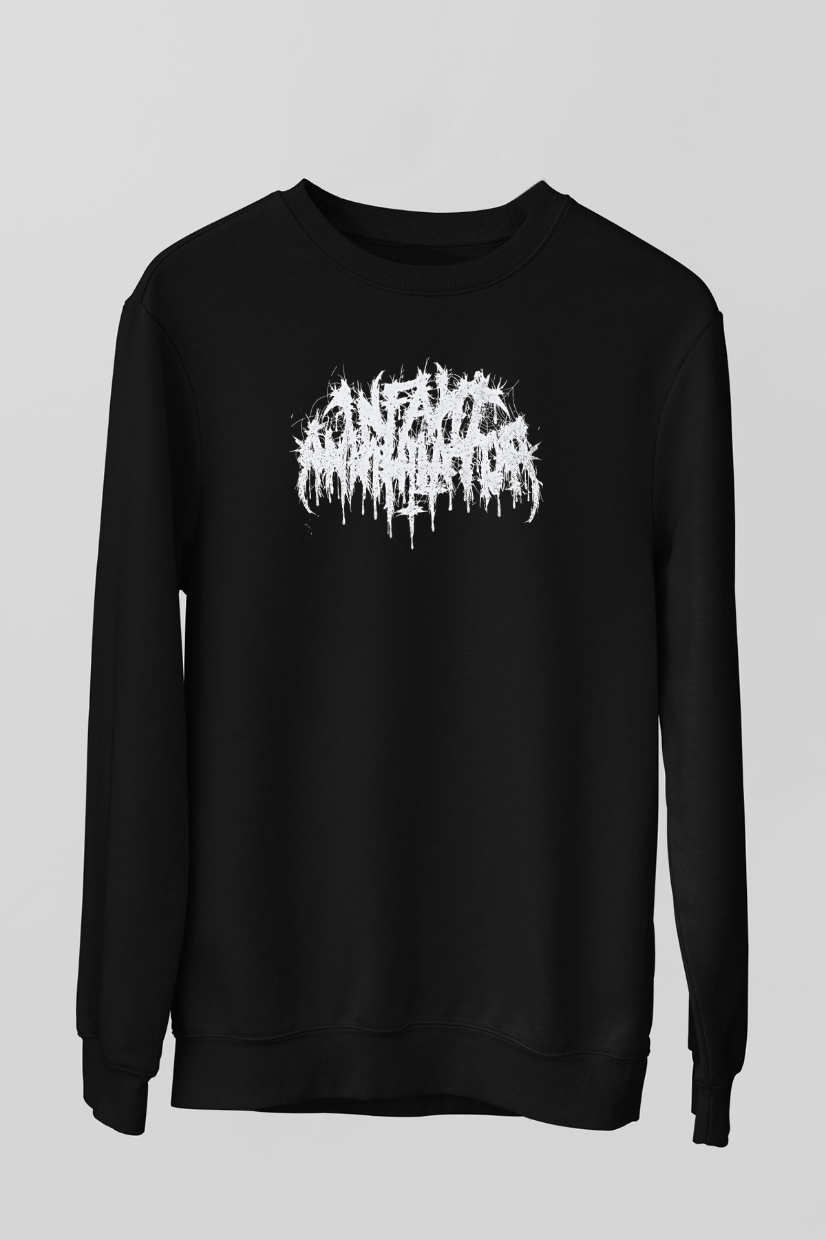 Insomnium Baskılı Unisex Siyah Sweatshirt