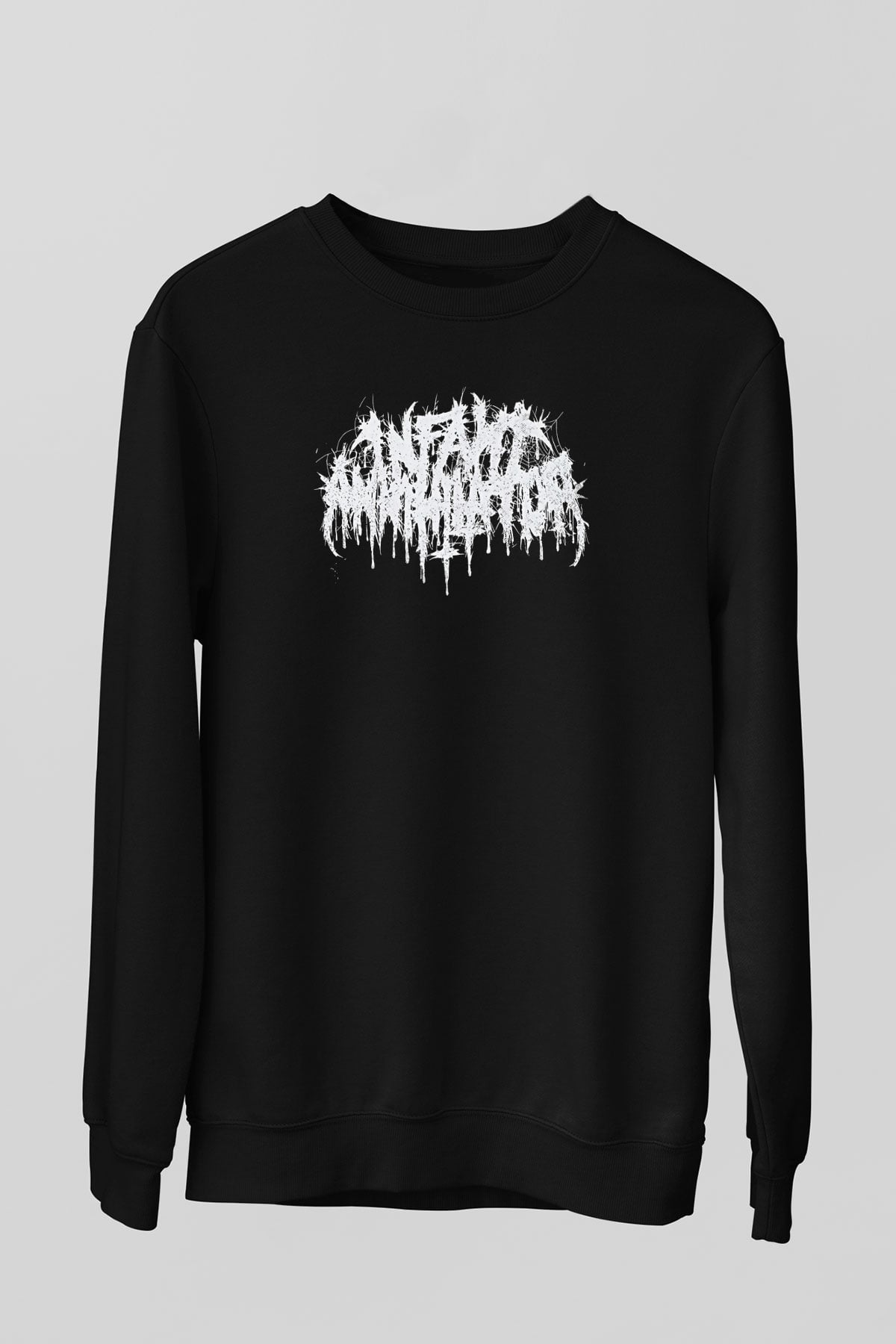 Insomnium Baskılı Unisex Siyah Sweatshirt