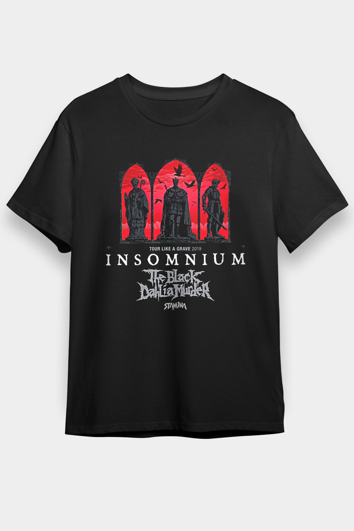 Insomnium Baskılı Unisex Siyah Tişört - Tshirt
