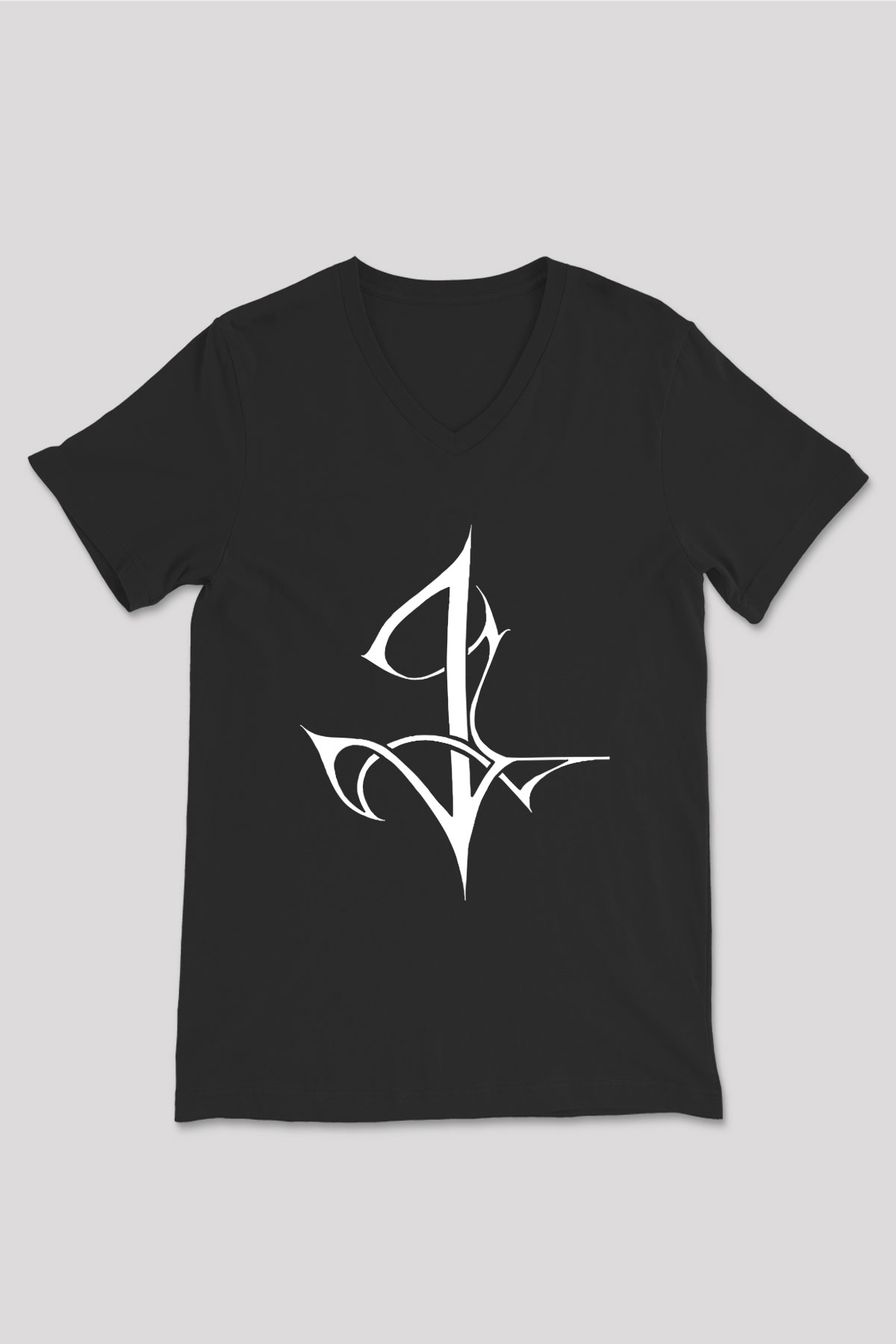 Insomnium Baskılı Unisex Siyah V Yaka Tişört - Tshirt
