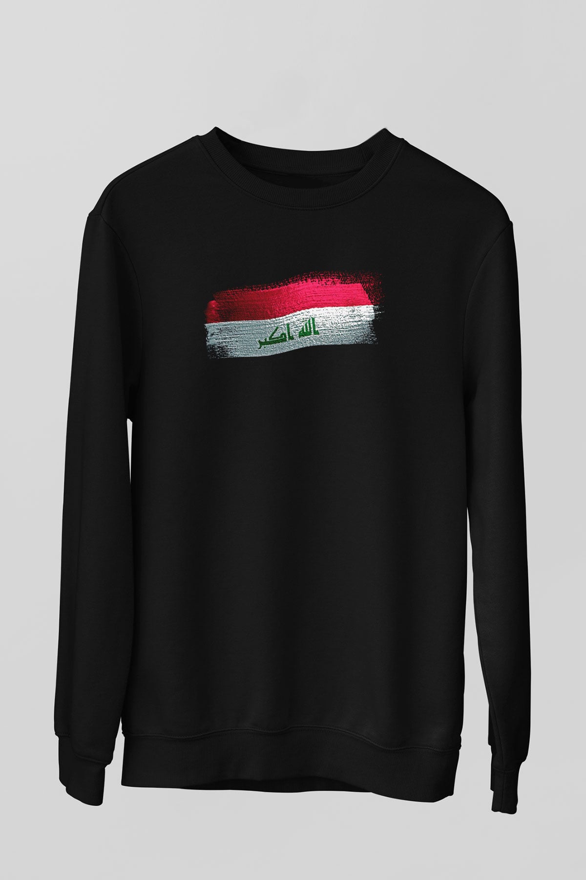 Irak - İraq Bayrağı Baskılı Unisex Siyah Sweatshirt