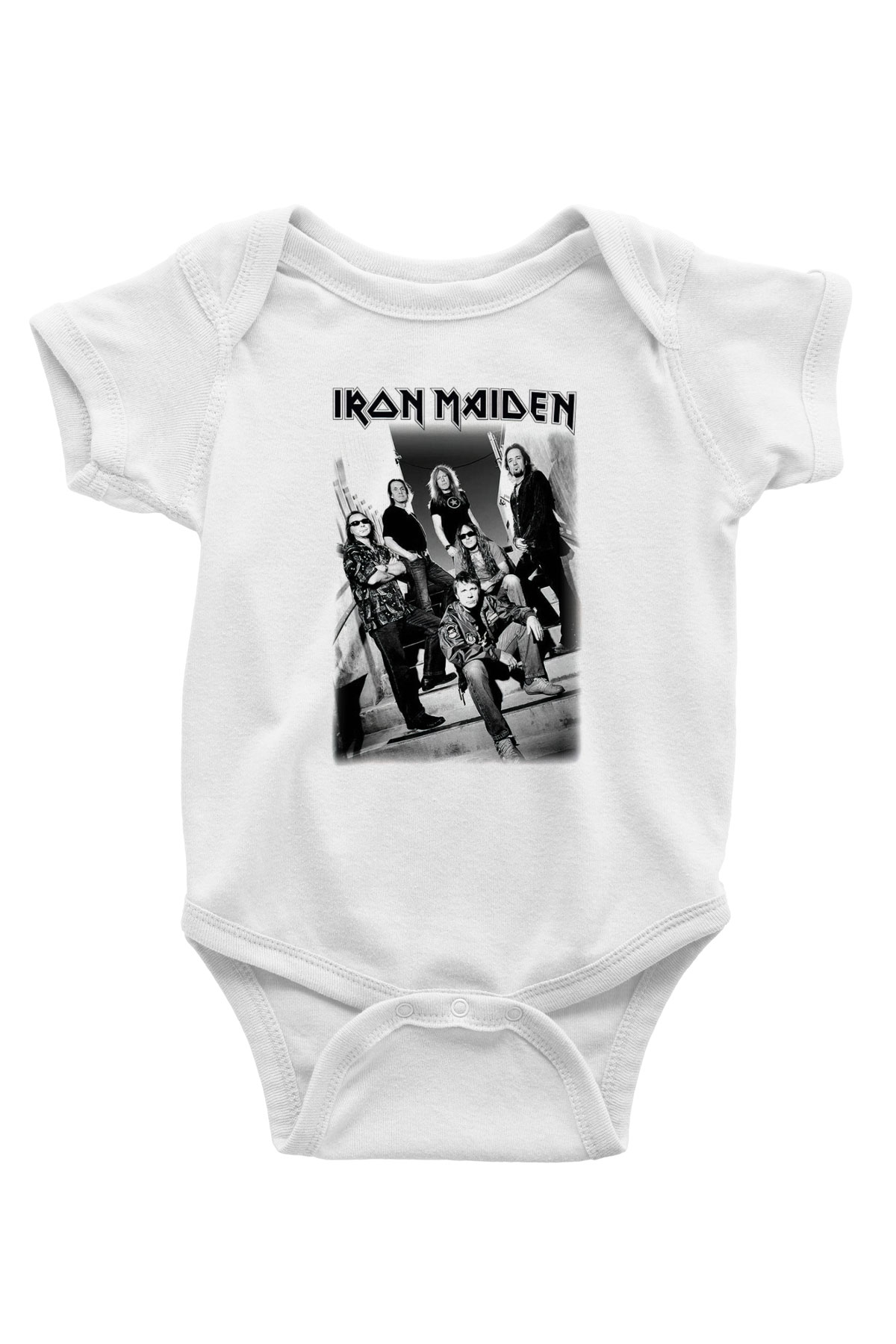 Iron Maiden Baskılı Beyaz Unisex Bebek Body - Zıbın