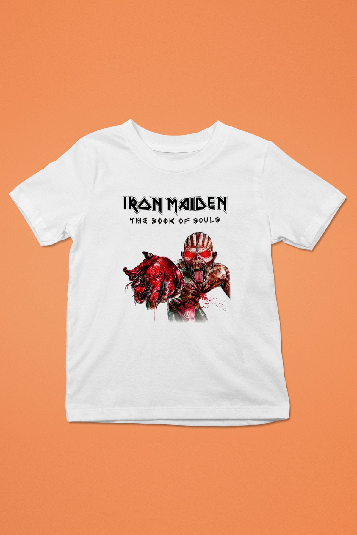 Iron Maiden Baskılı Beyaz Unisex Çocuk Tişört