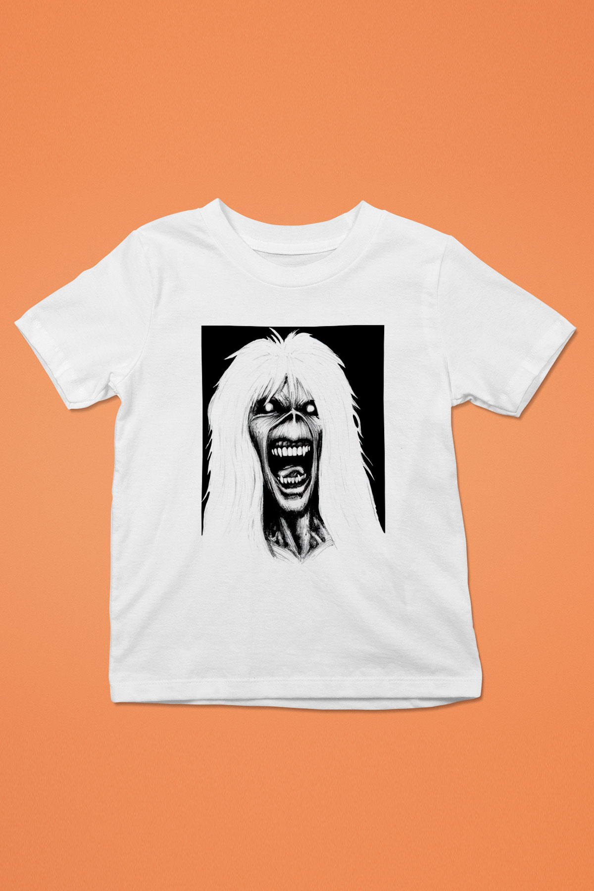 Iron Maiden Baskılı Beyaz Unisex Çocuk Tişört