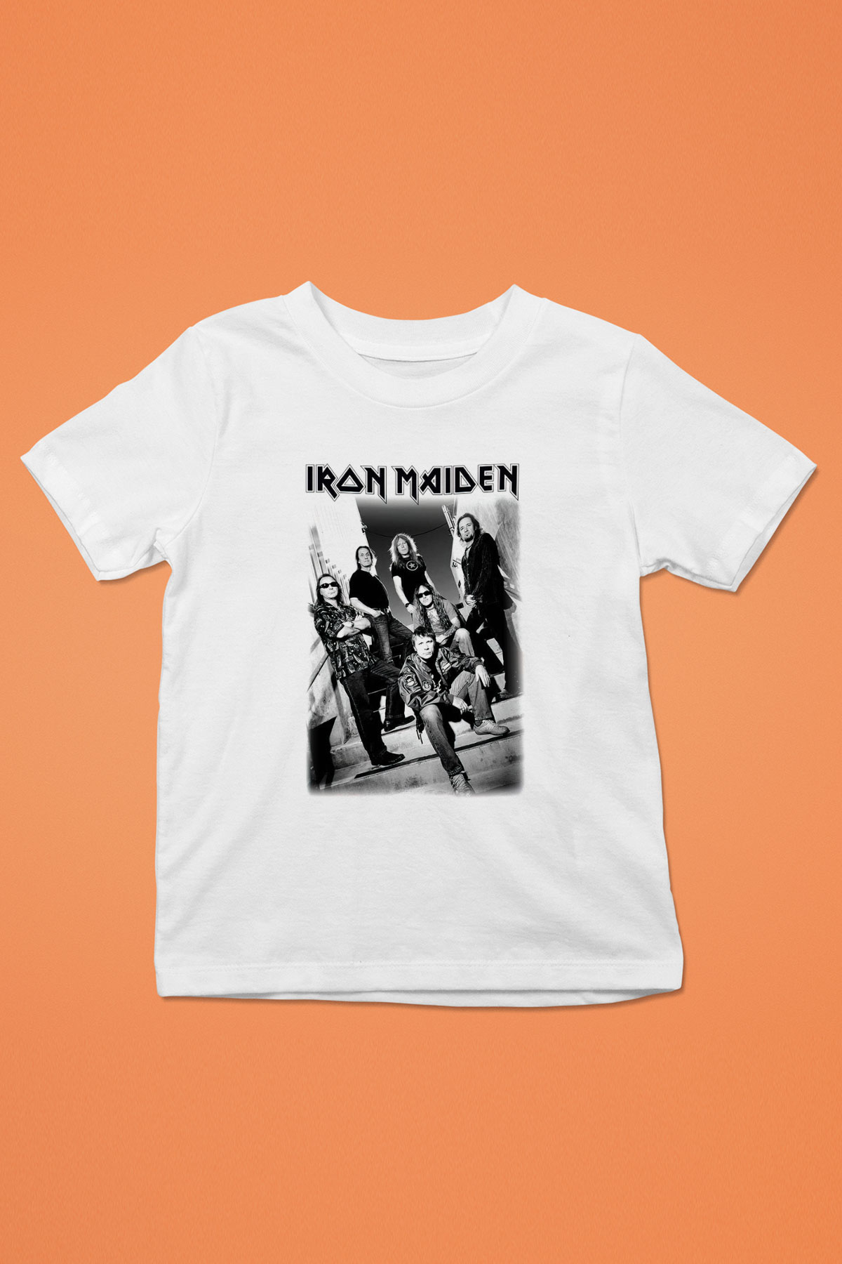 Iron Maiden Baskılı Beyaz Unisex Çocuk Tişört