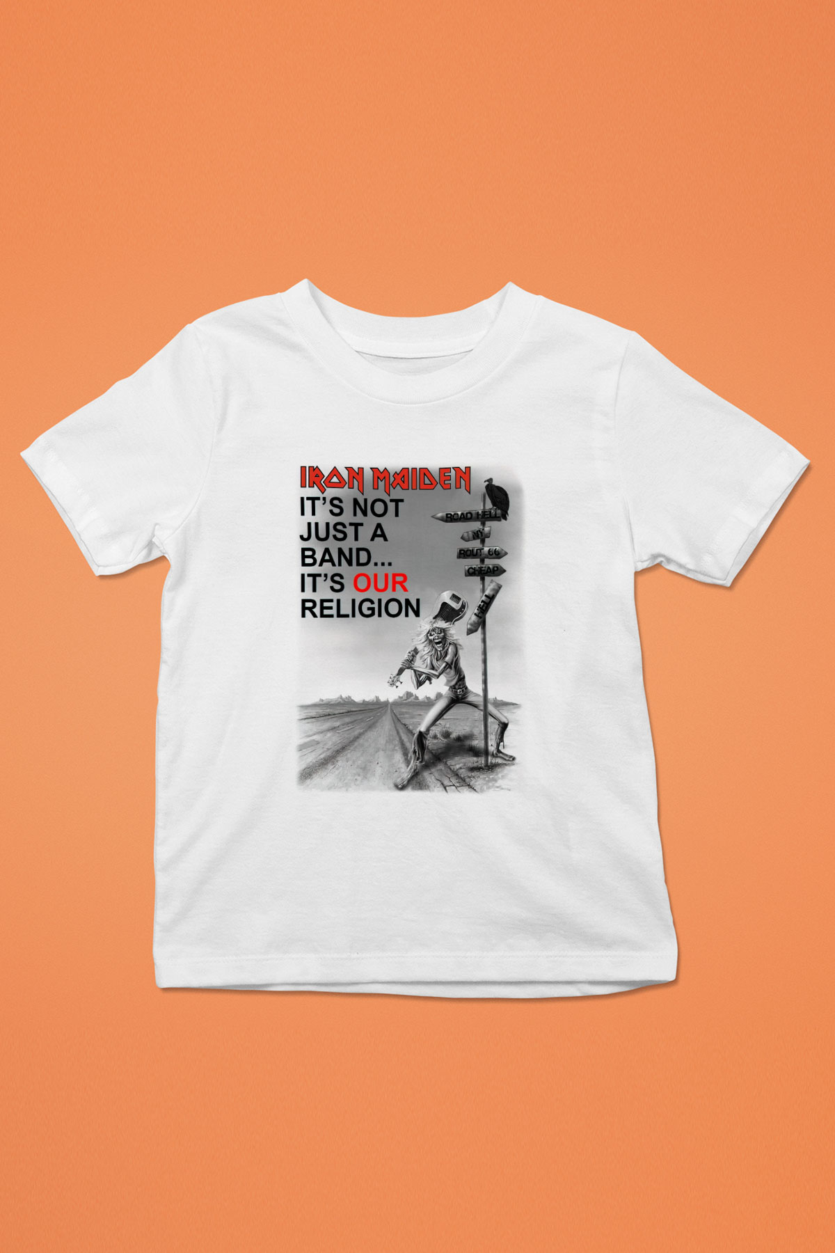 Iron Maiden Baskılı Beyaz Unisex Çocuk Tişört