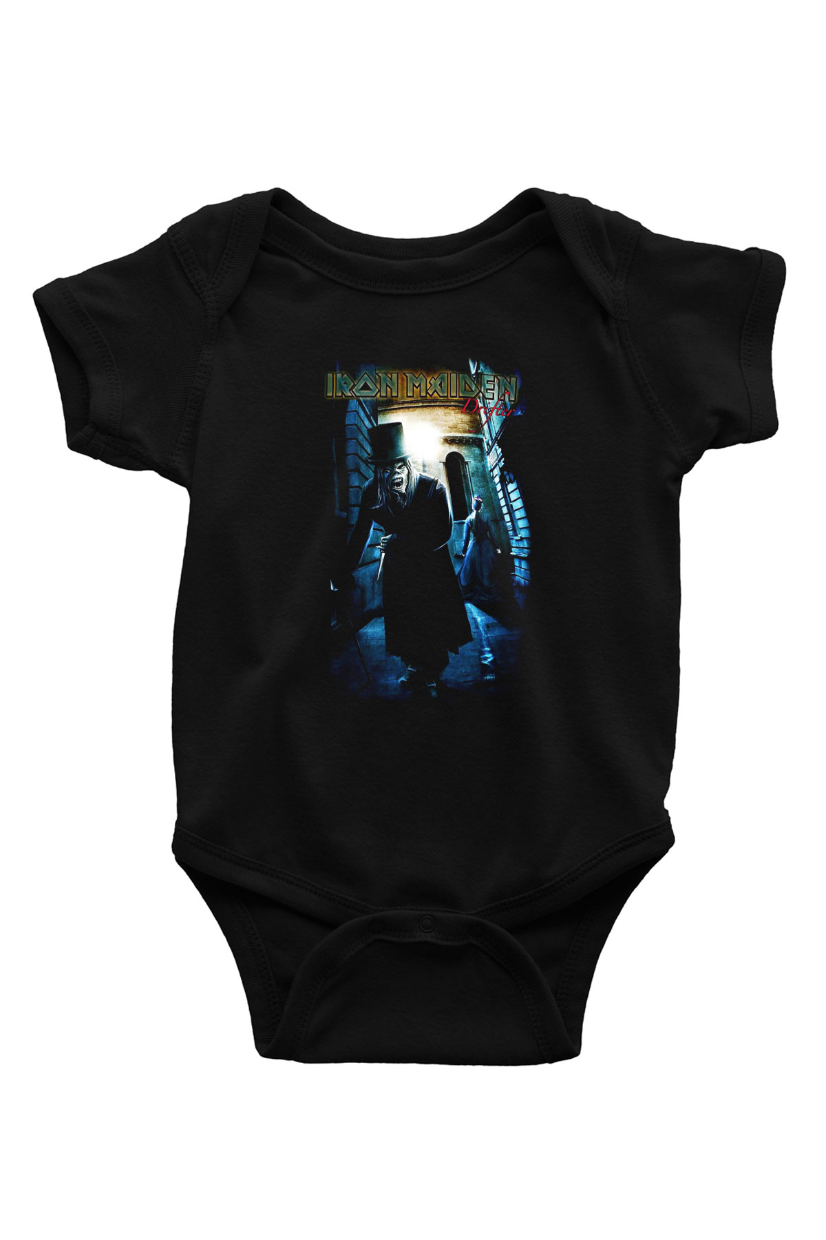 Iron Maiden Baskılı Siyah Bebek Body - Zıbın