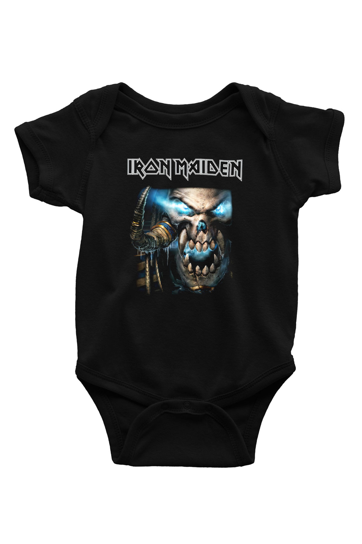 Iron Maiden Baskılı Siyah Bebek Body - Zıbın