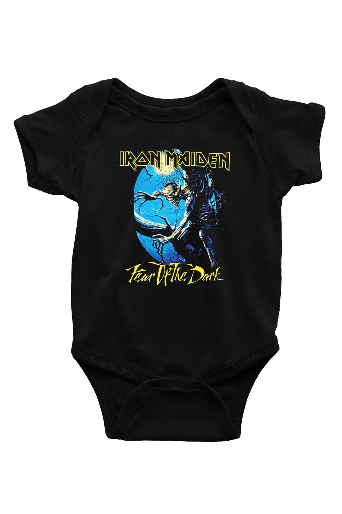Iron Maiden Baskılı Siyah Bebek Body - Zıbın