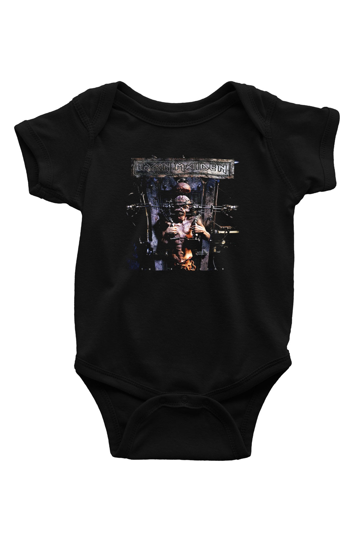 Iron Maiden Baskılı Siyah Bebek Body - Zıbın