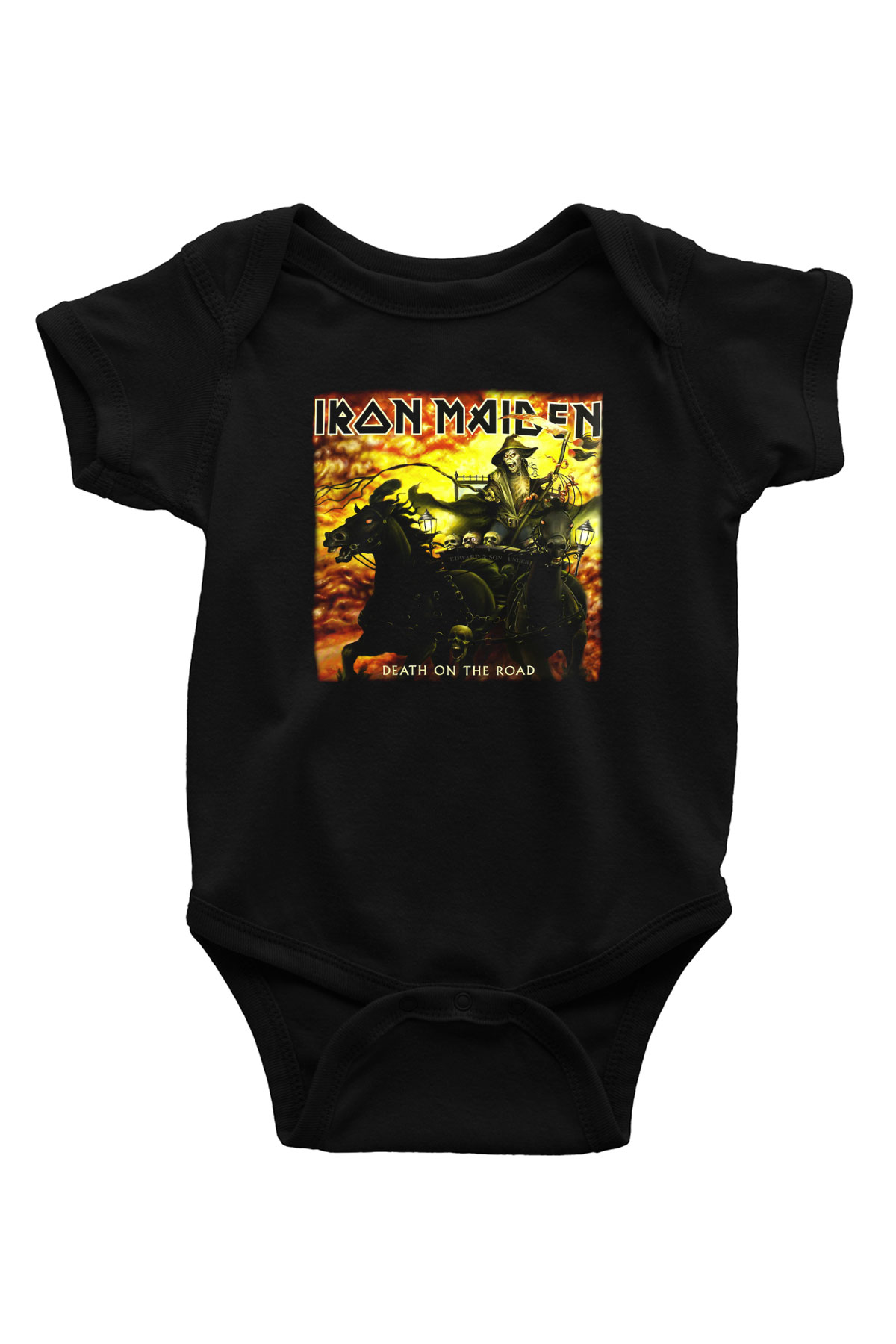 Iron Maiden Baskılı Siyah Bebek Body - Zıbın