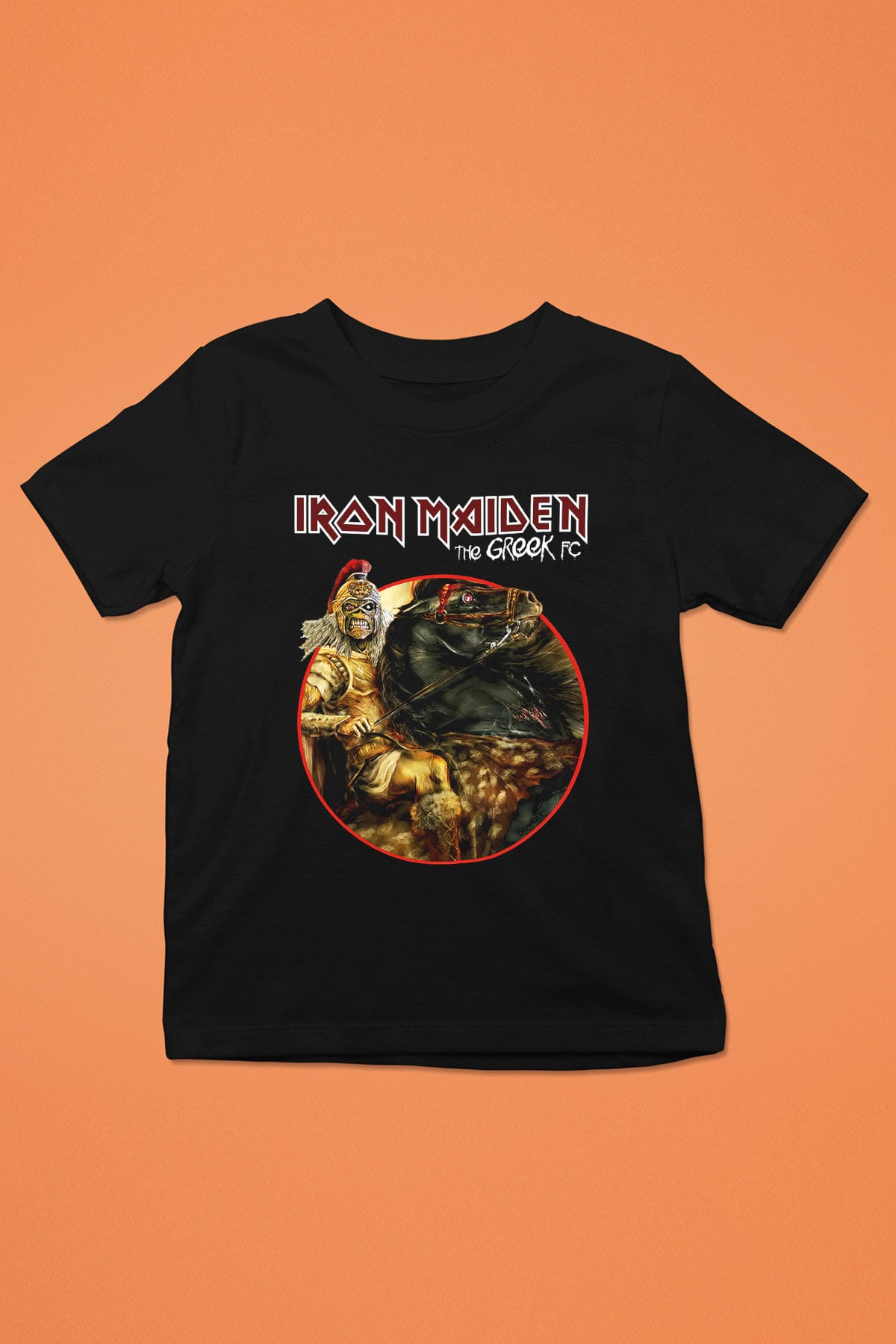 Iron Maiden Baskılı Siyah Unisex Çocuk Tişört