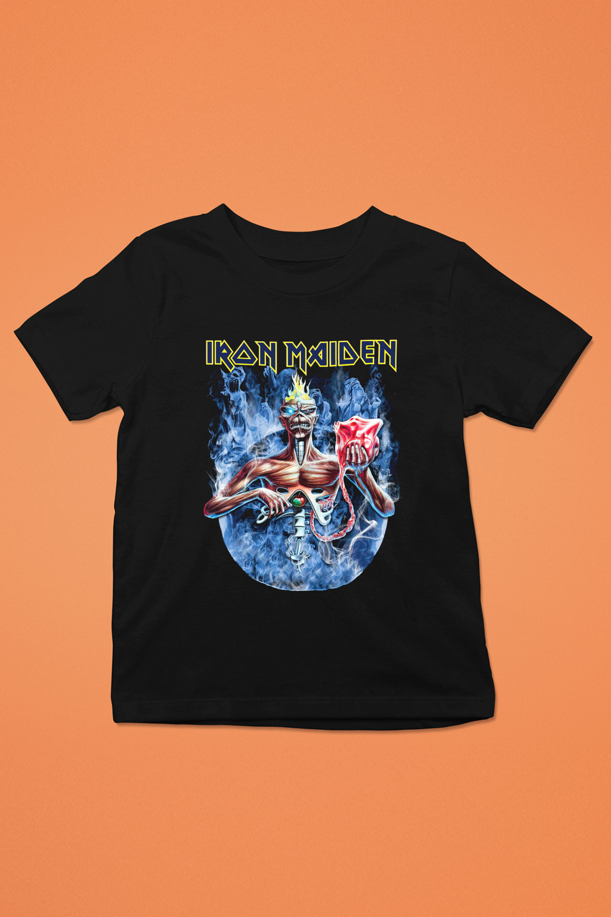 Iron Maiden Baskılı Siyah Unisex Çocuk Tişört
