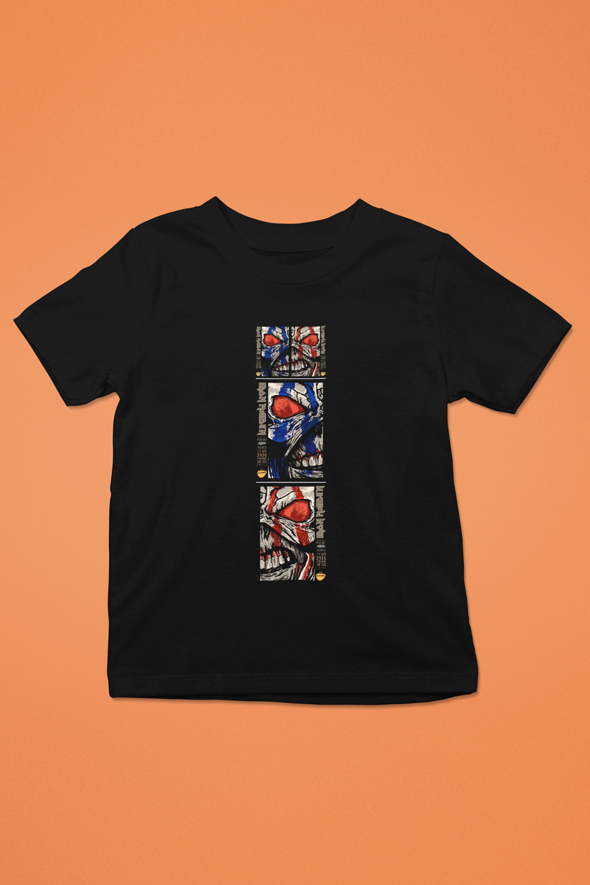 Iron Maiden Baskılı Siyah Unisex Çocuk Tişört