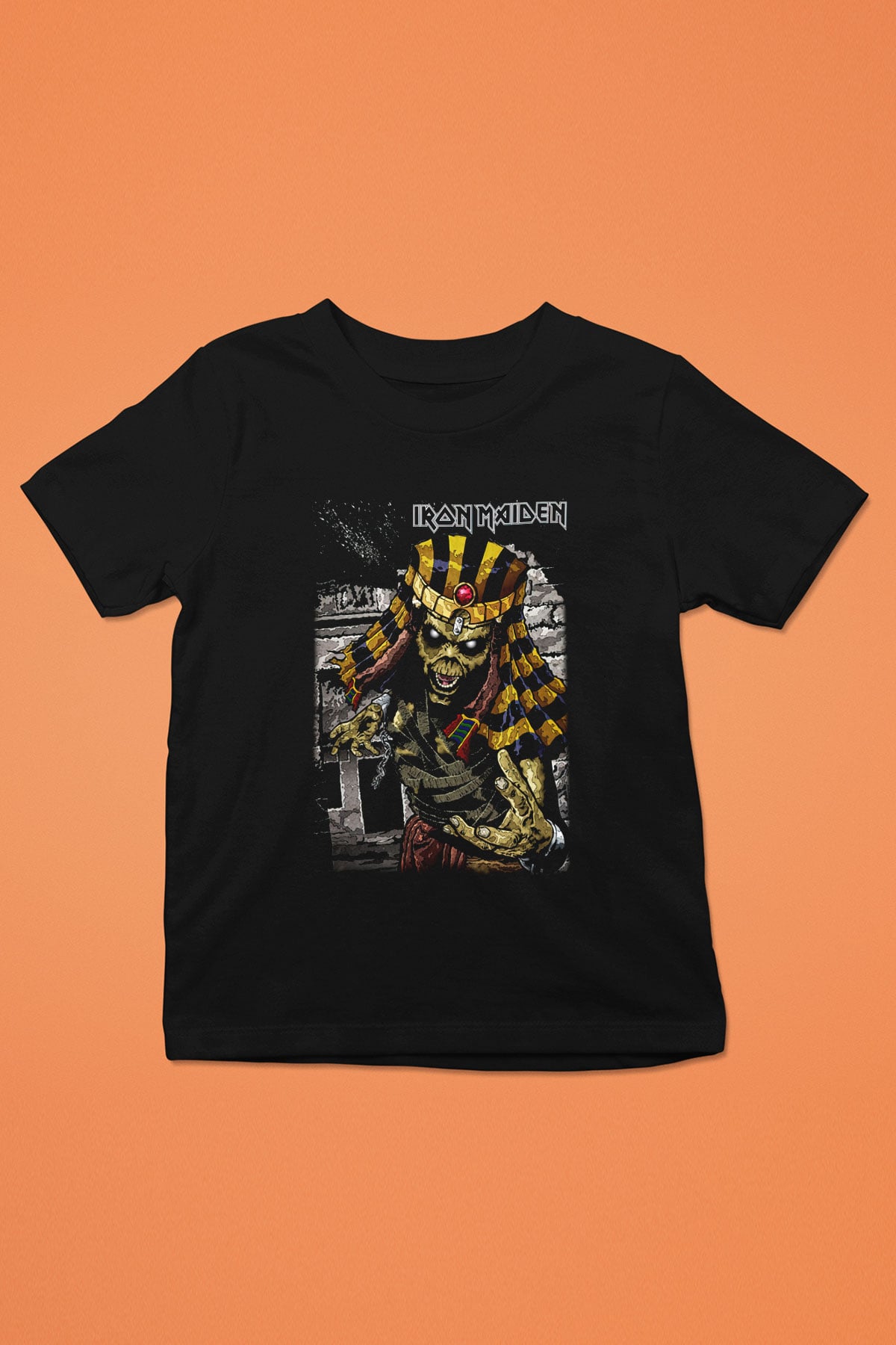 Iron Maiden Baskılı Siyah Unisex Çocuk Tişört