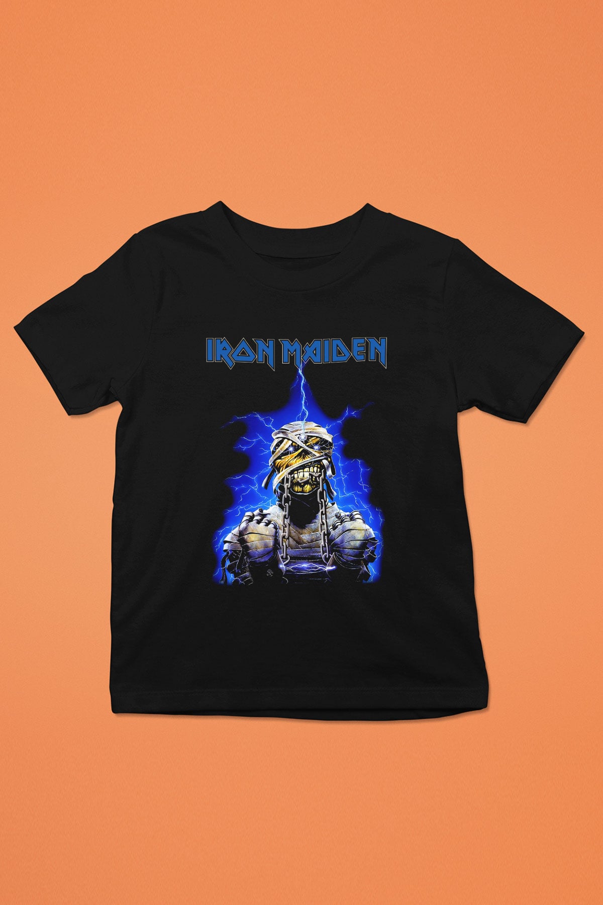 Iron Maiden Baskılı Siyah Unisex Çocuk Tişört