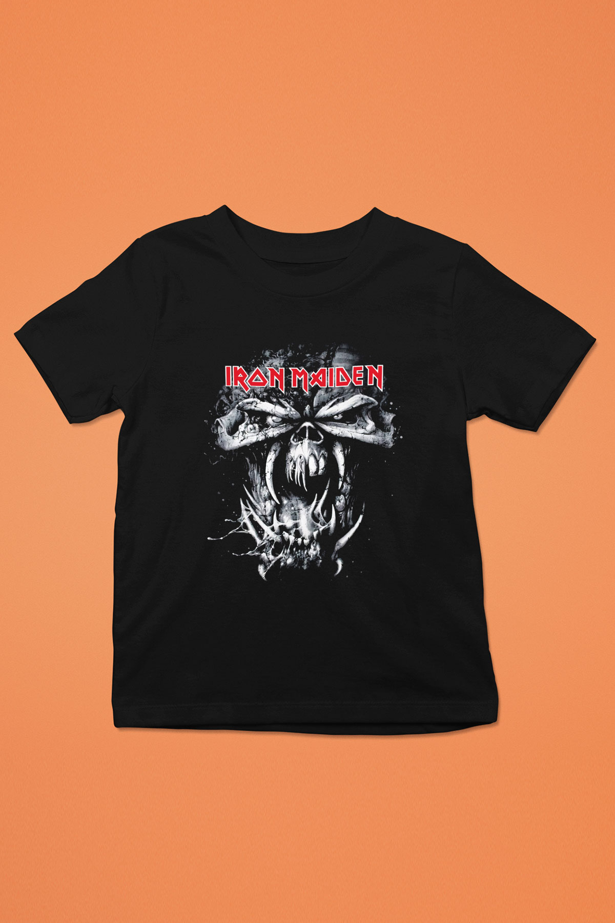 Iron Maiden Baskılı Siyah Unisex Çocuk Tişört
