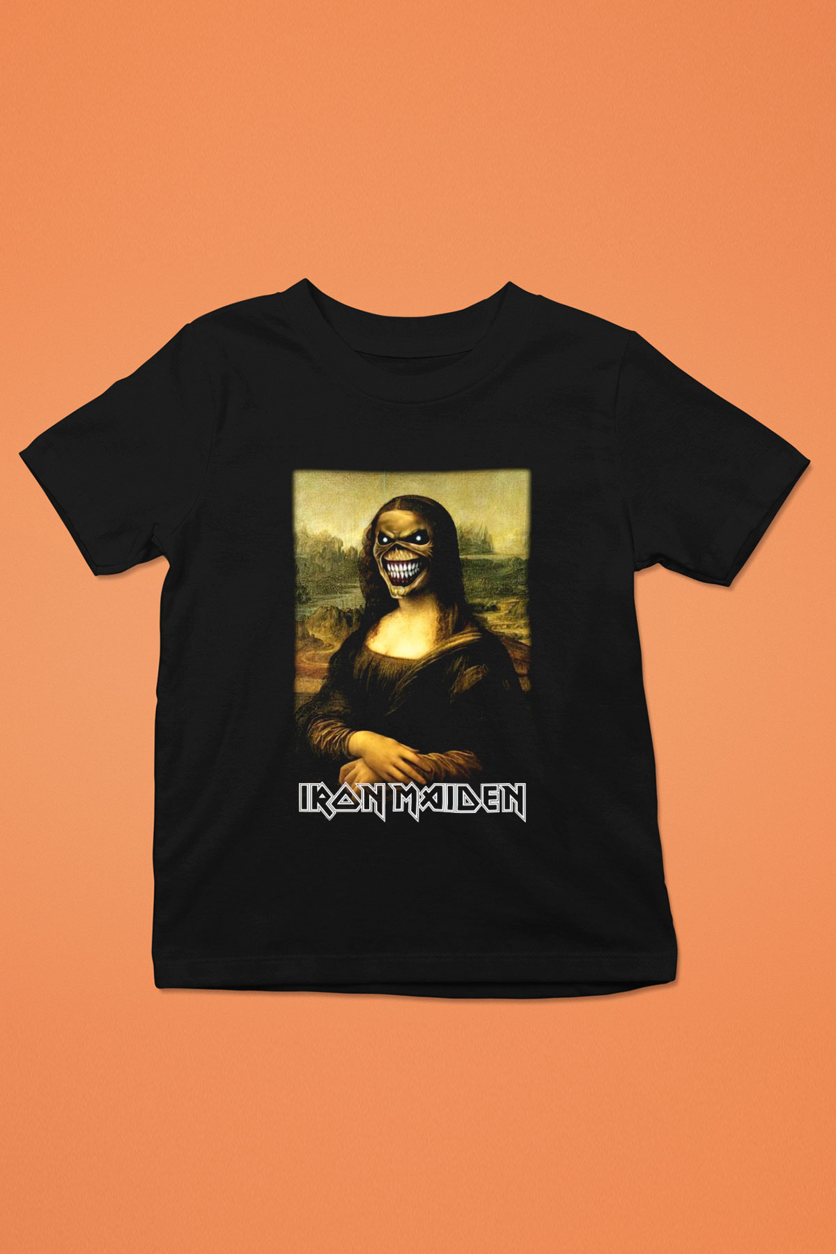 Iron Maiden Baskılı Siyah Unisex Çocuk Tişört