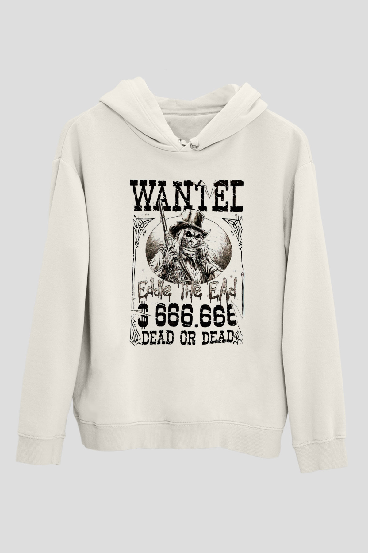 Iron Maiden Beyaz Unisex Kapşonlu Sweatshirt