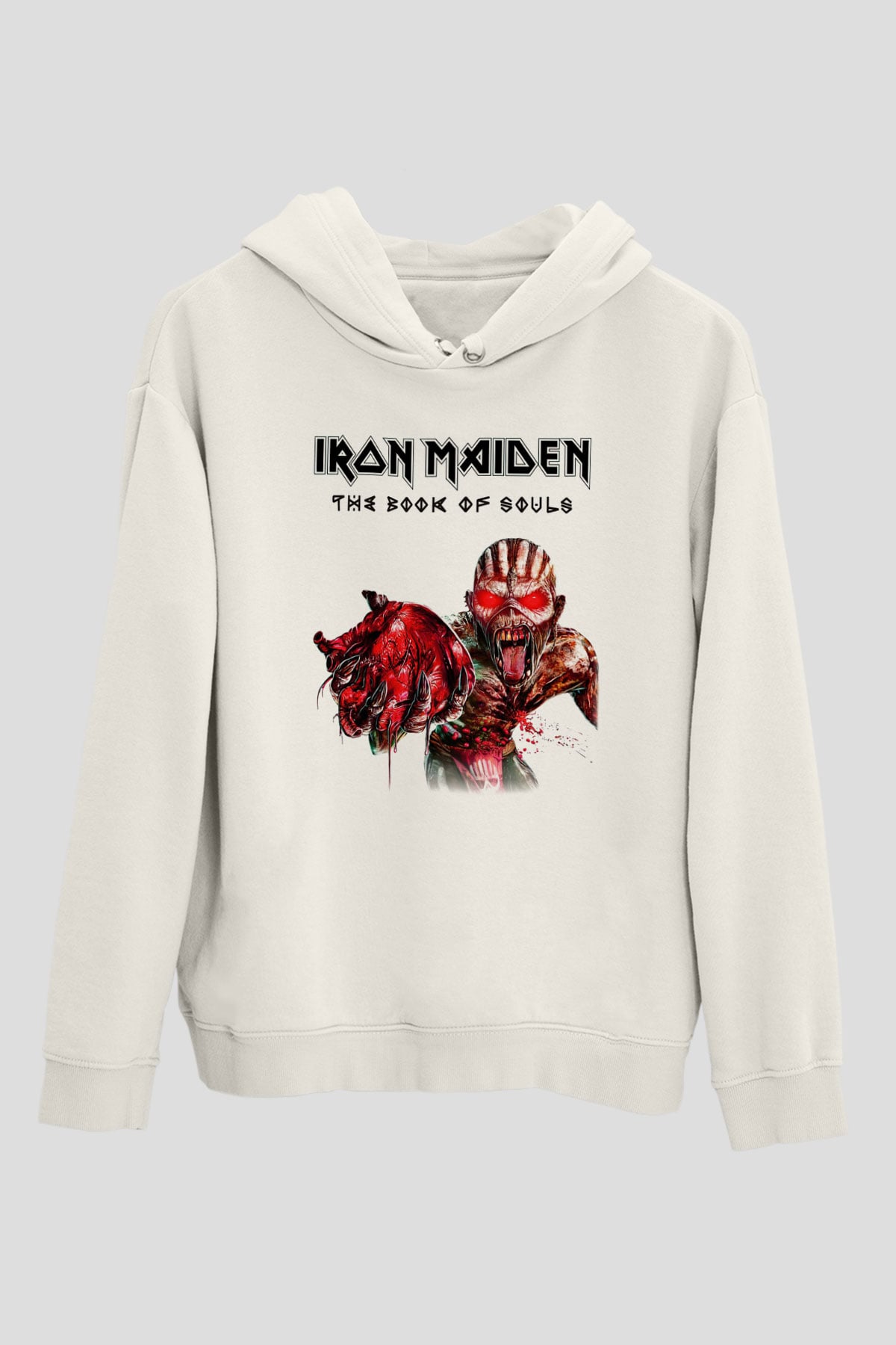 Iron Maiden Beyaz Unisex Kapşonlu Sweatshirt