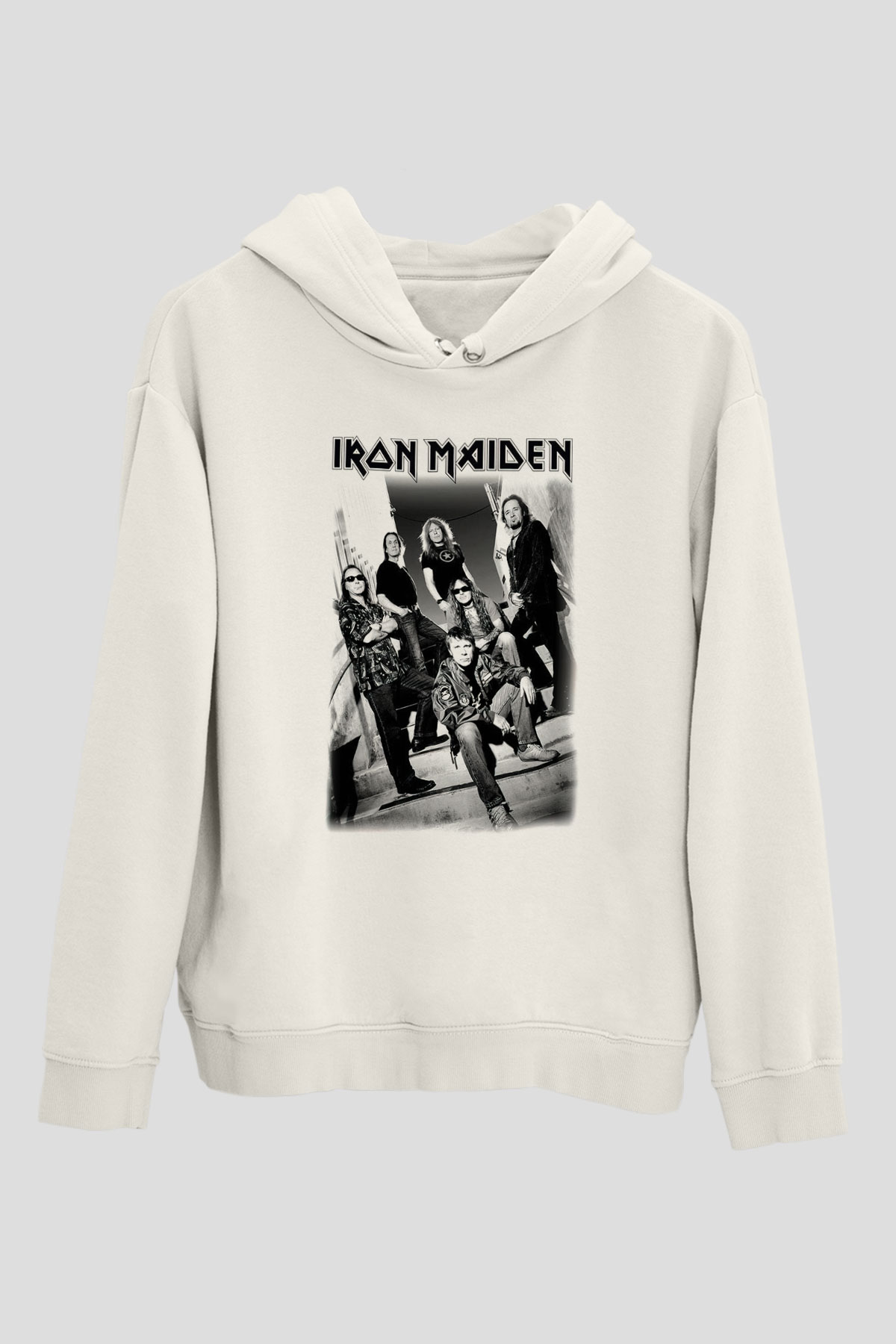 Iron Maiden Beyaz Unisex Kapşonlu Sweatshirt