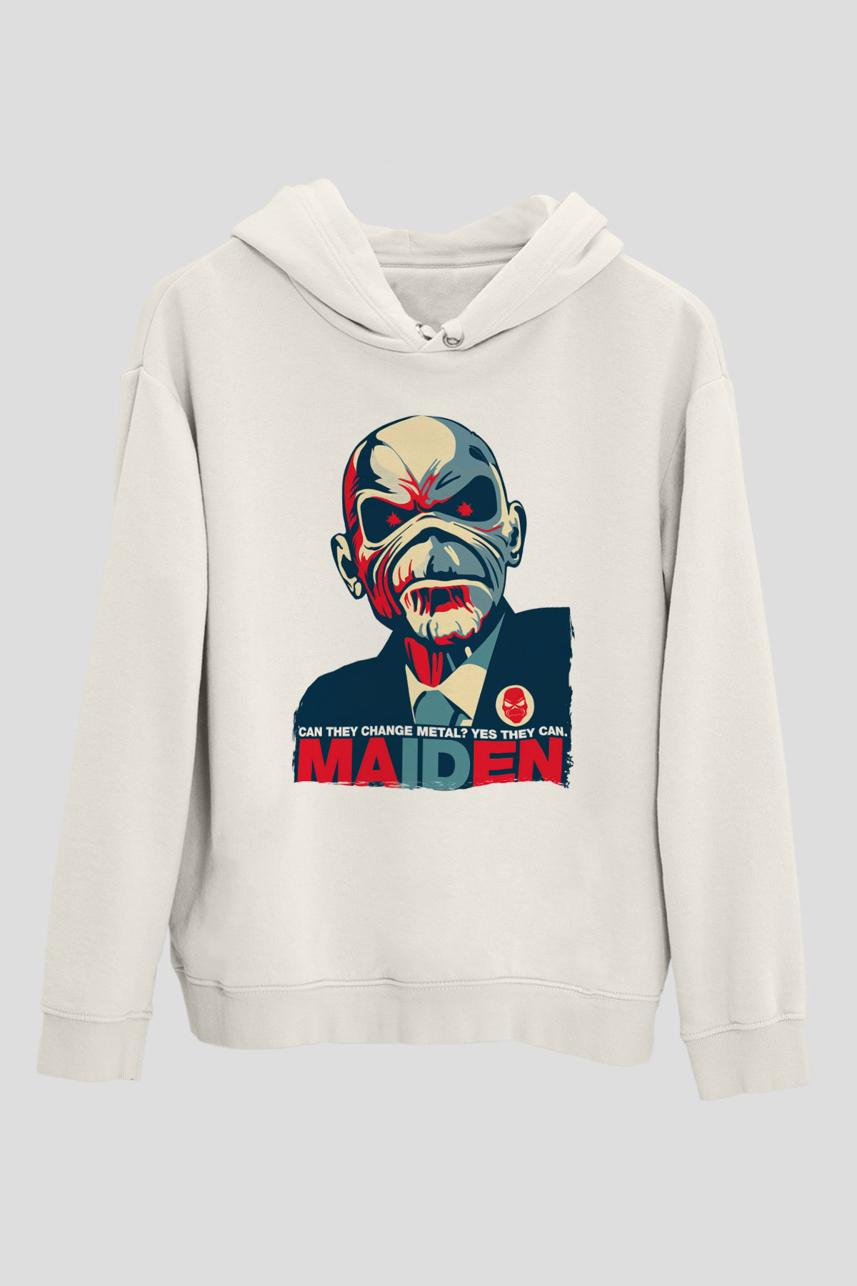 Iron Maiden Beyaz Unisex Kapüşonlu Sweatshirt
