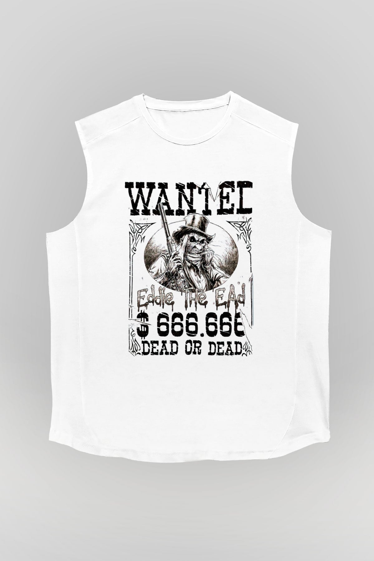Iron Maiden Beyaz Unisex Kolsuz Tişört