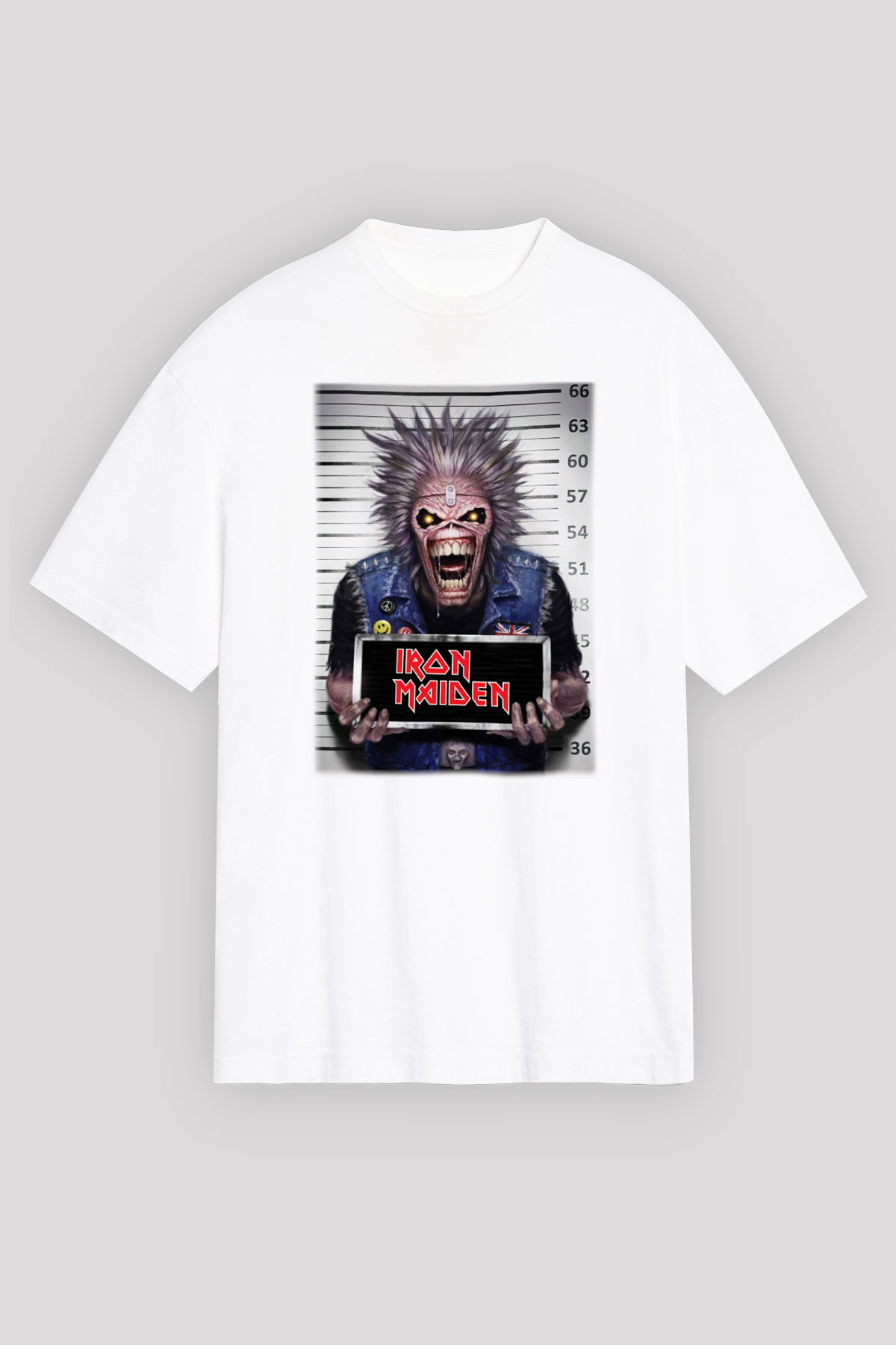 Iron Maiden Beyaz Unisex Oversize Tişört T-Shirt