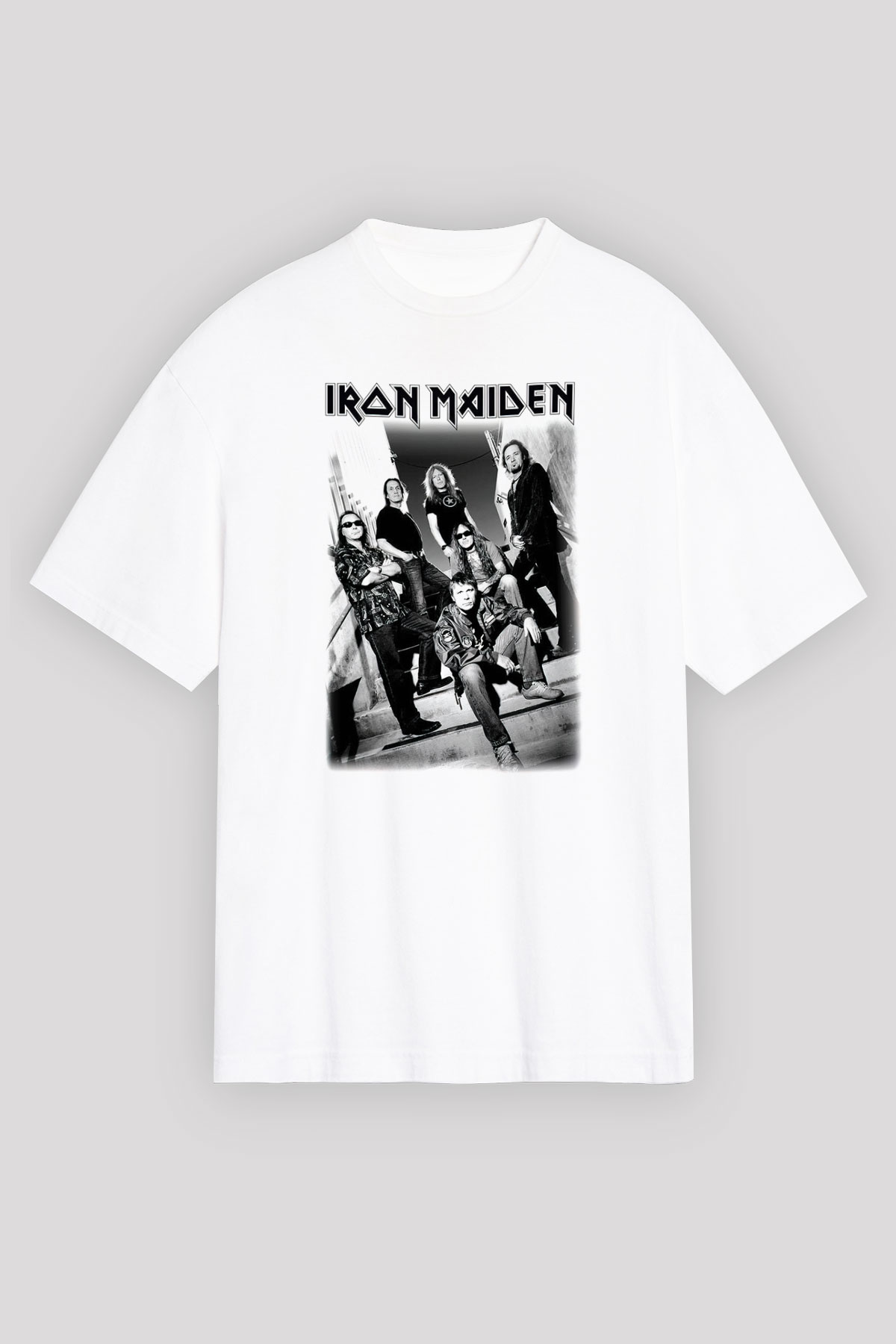 Iron Maiden Beyaz Unisex Oversize Tişört T-Shirt