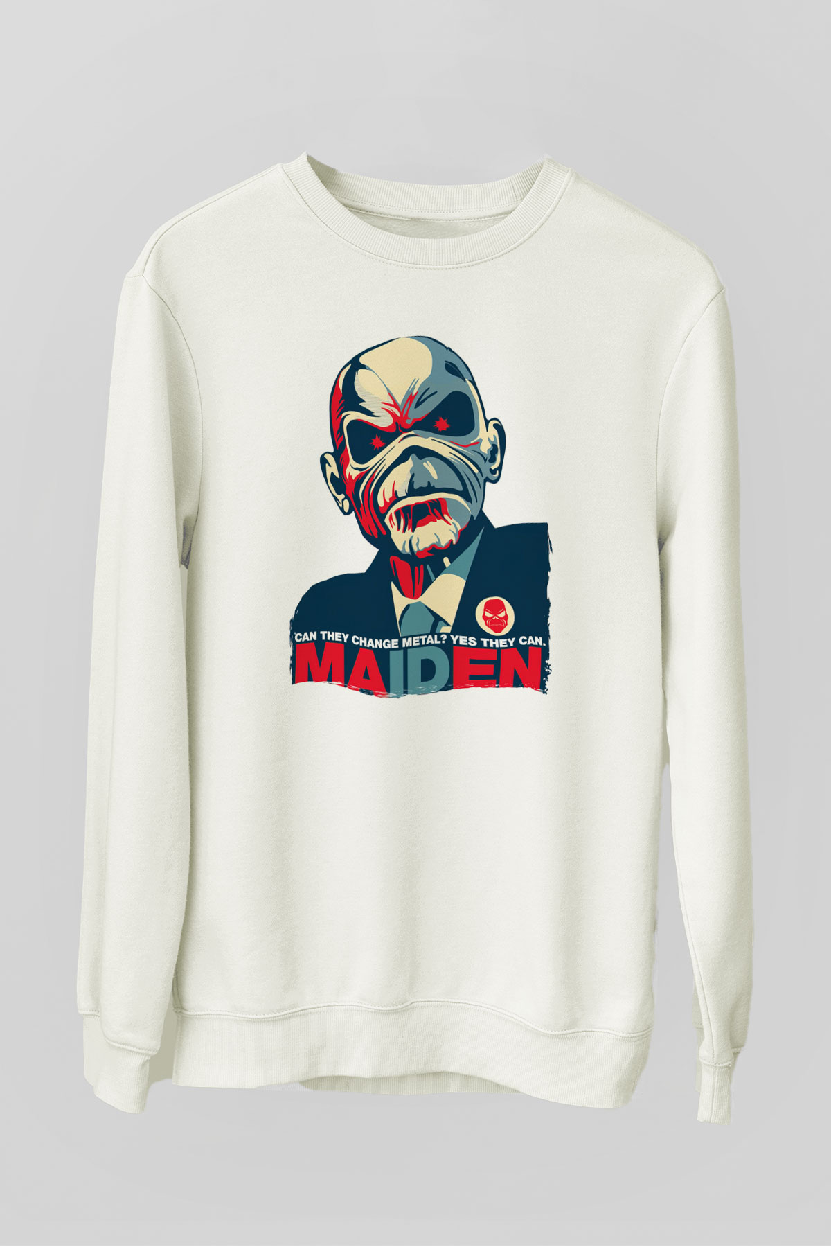 Iron Maiden Beyaz Unisex Sweatshirt