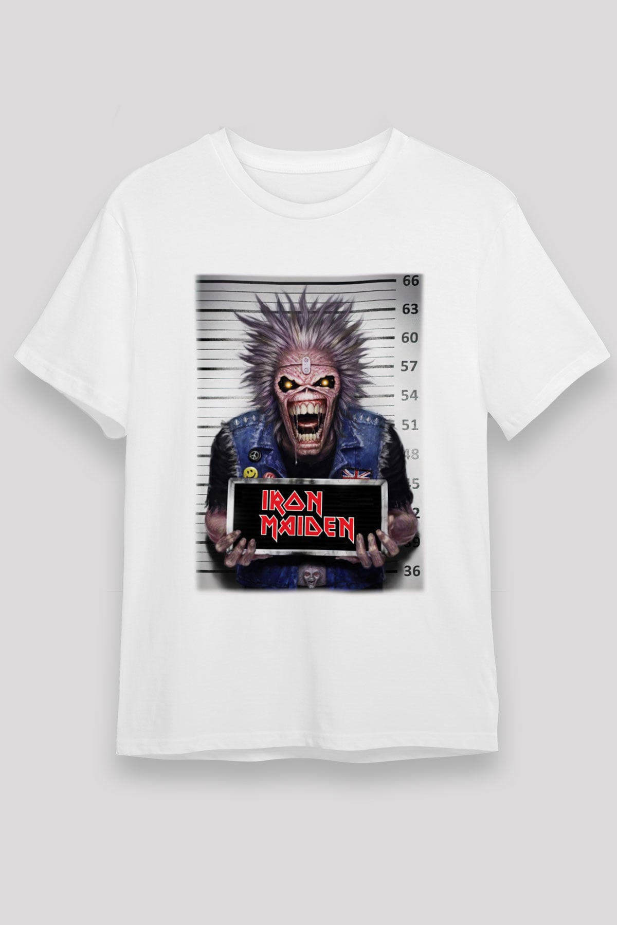 Iron Maiden Beyaz Unisex Tişört T-Shirt - TişörtFabrikası