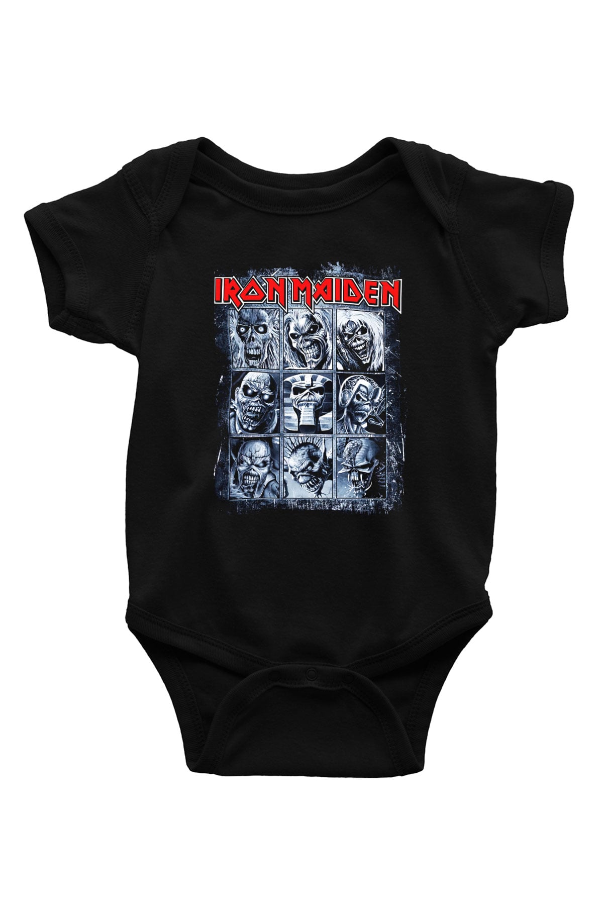 Iron Maiden Eddie Baskılı Siyah Bebek Body - Zıbın