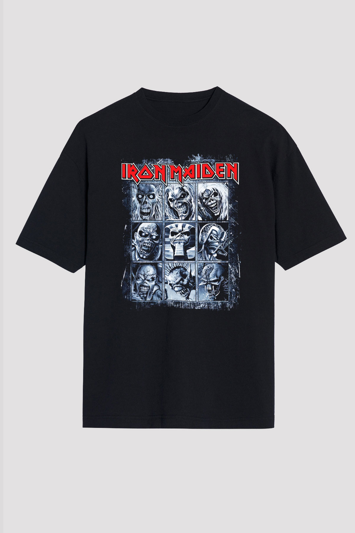Iron Maiden Eddie Siyah Unisex Oversize Tişört T-Shirt