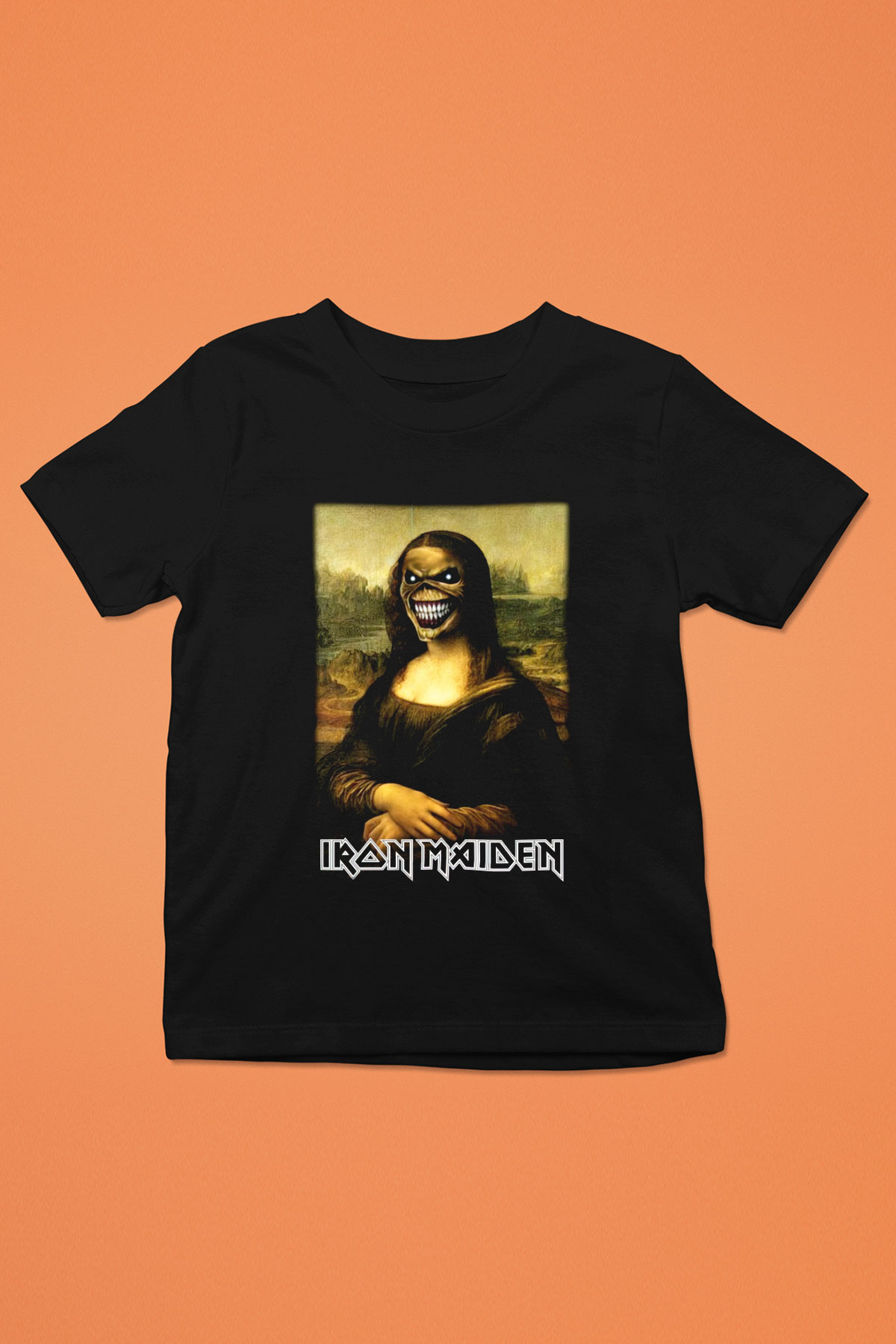 Iron Maiden Mona Lisa Eddie Baskılı Siyah Unisex Çocuk Tişört