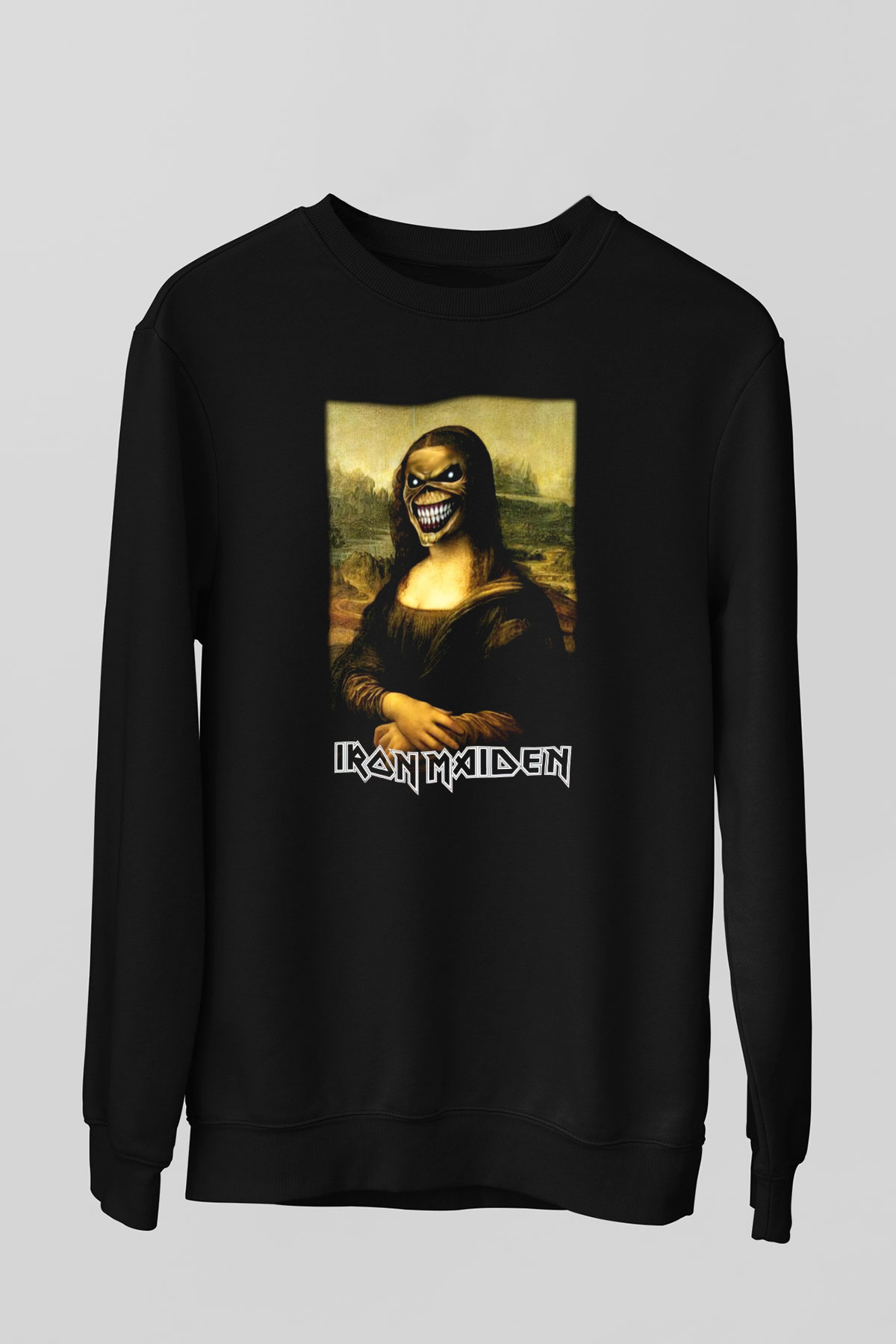 Iron Maiden Mona Lisa Eddie Siyah Unisex Sweatshirt