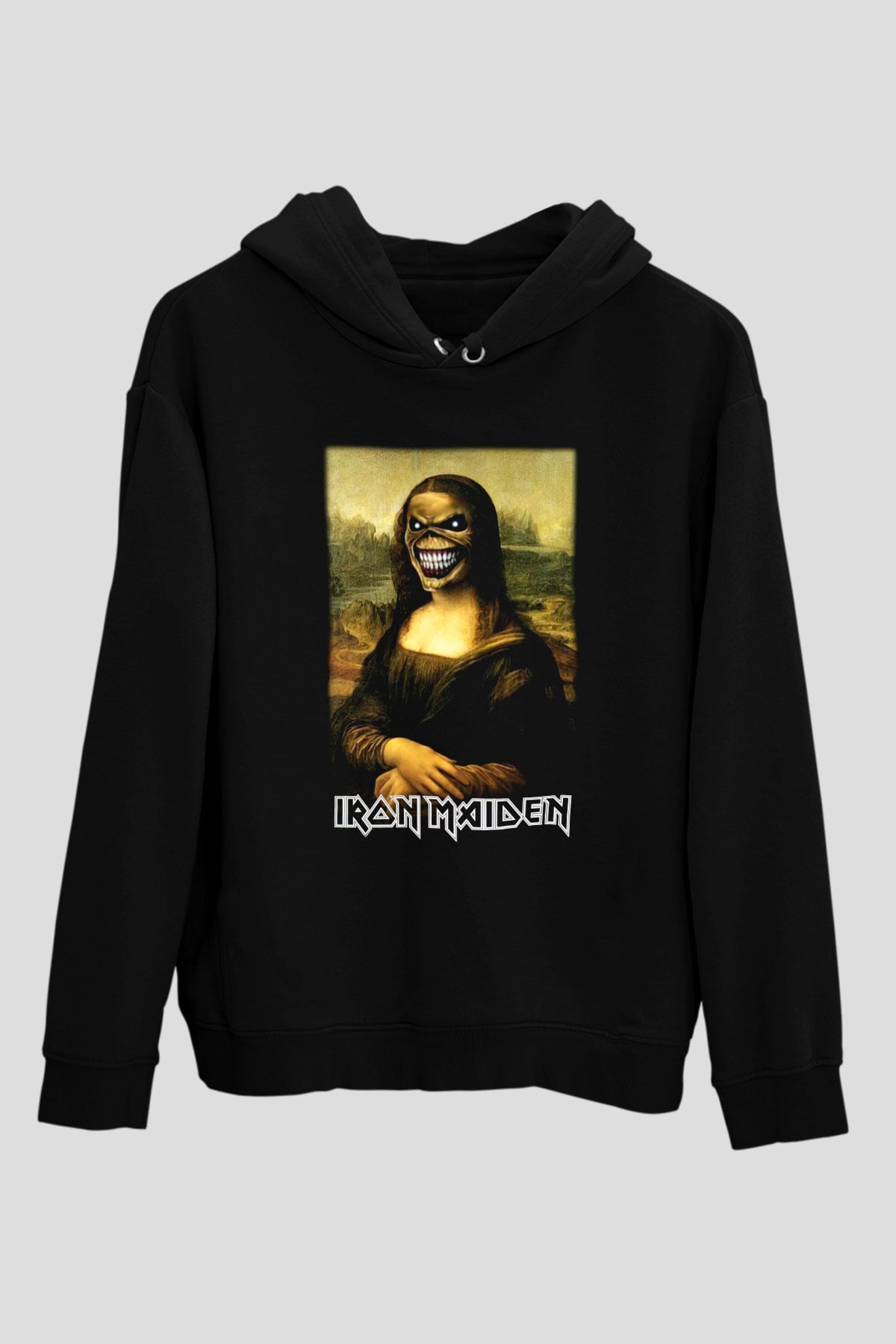 Iron Maiden Mona Lisa Eddie Siyah Unisex Hoodie