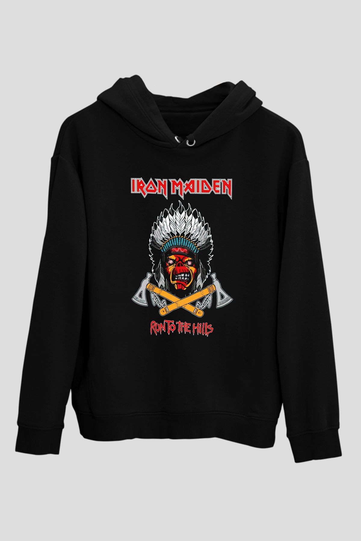 Iron Maiden Run To The Hills Siyah Unisex Hoodie