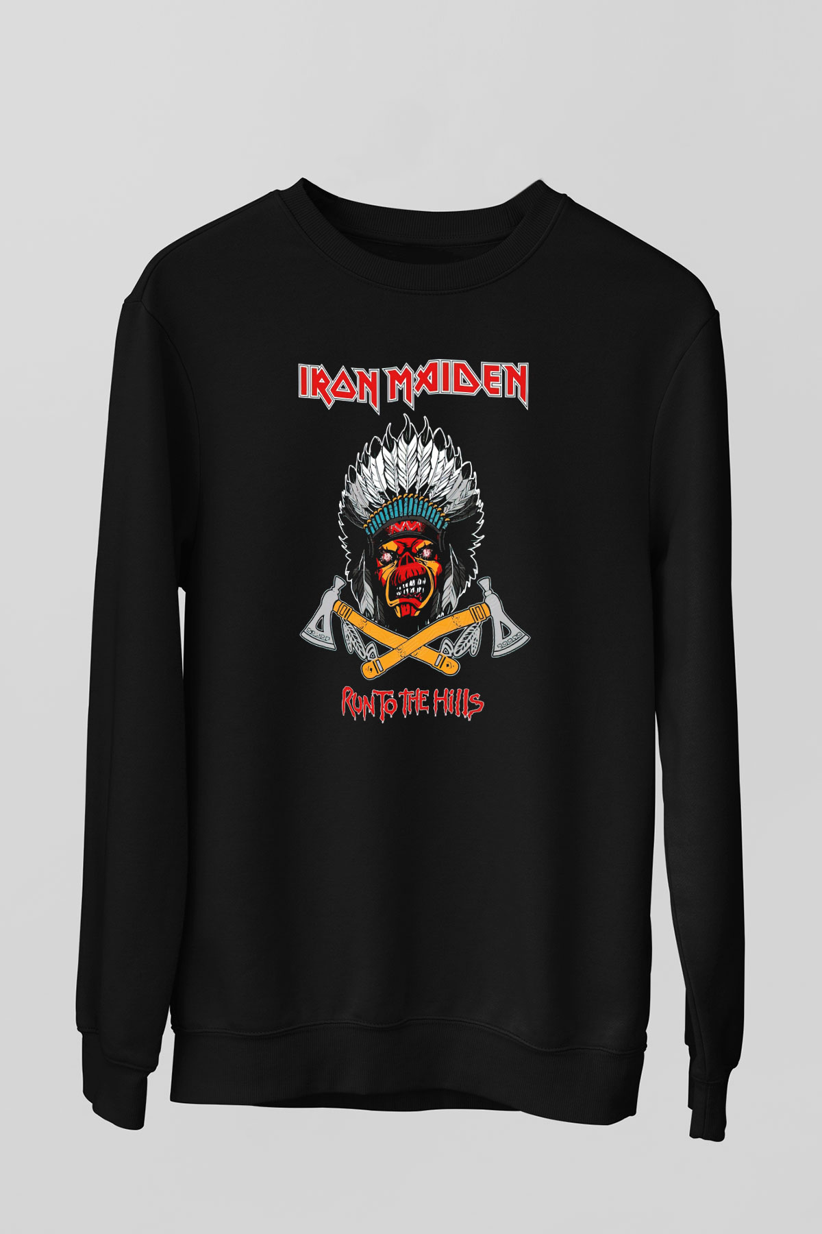Iron Maiden Run To The Hills Siyah Unisex Sweatshirt