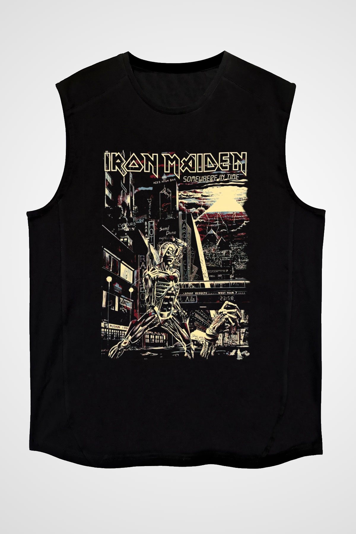 Iron Maiden Siyah Unisex Kolsuz Tişört
