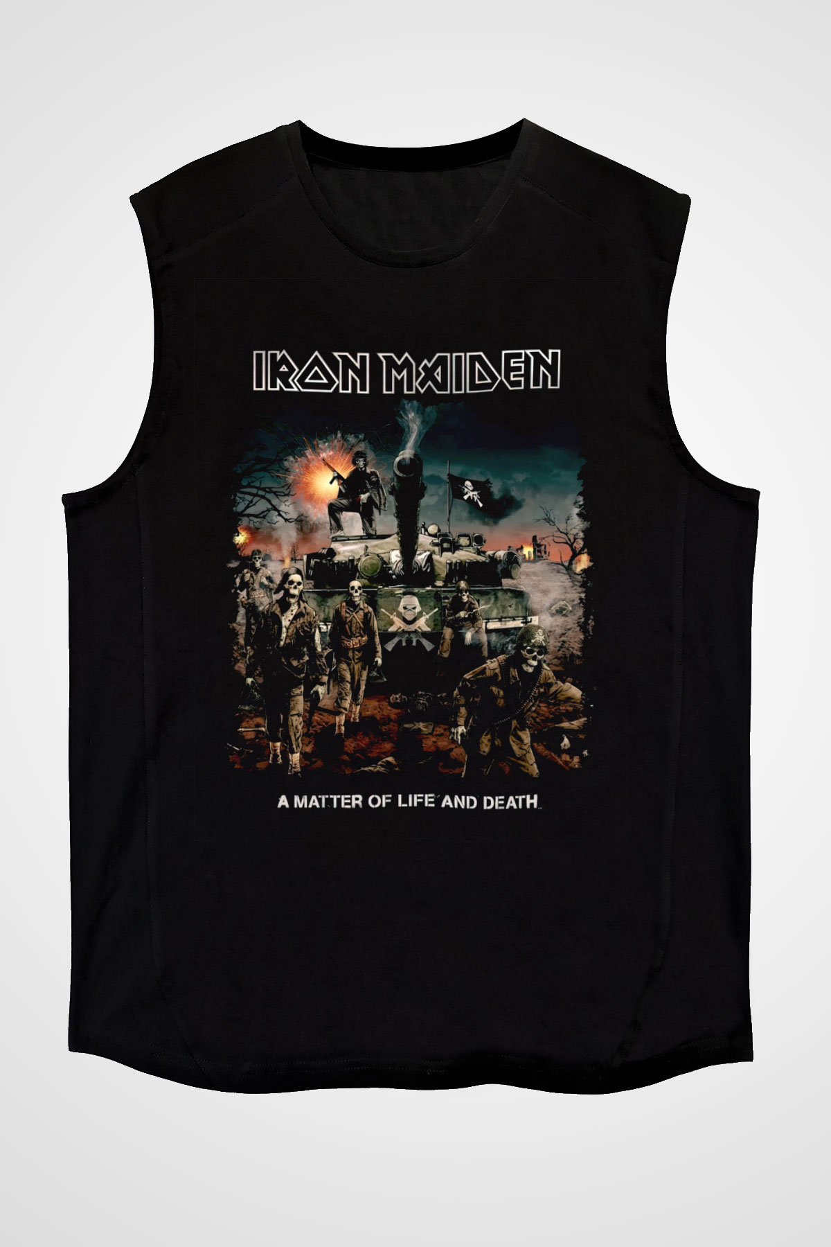 Iron Maiden Siyah Unisex Kolsuz Tişört