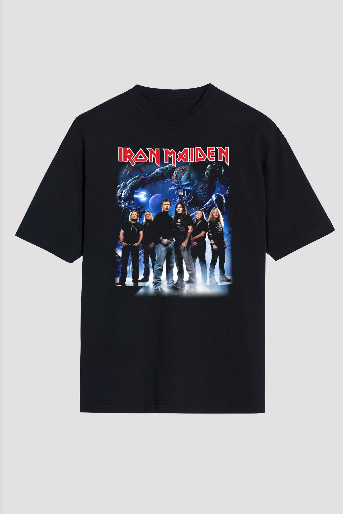 Iron Maiden Siyah Unisex Oversize Tişört T-Shirt