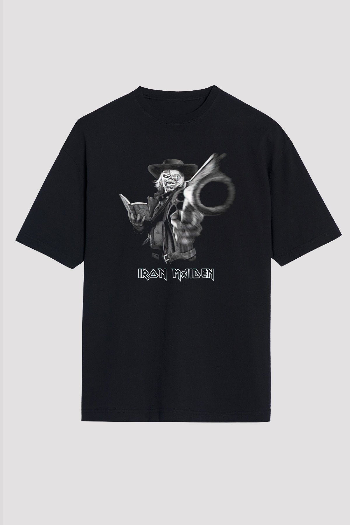 Iron Maiden Siyah Unisex Oversize Tişört T-Shirt