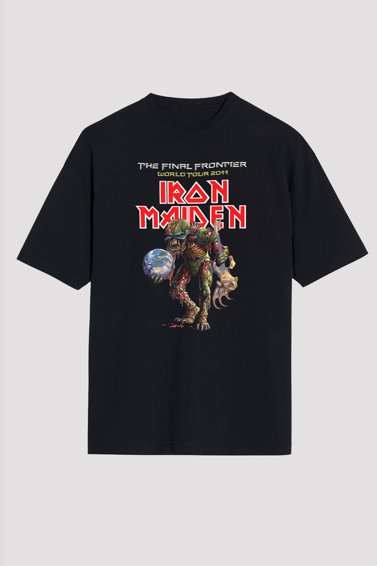Iron Maiden Siyah Unisex Oversize Tişört T-Shirt