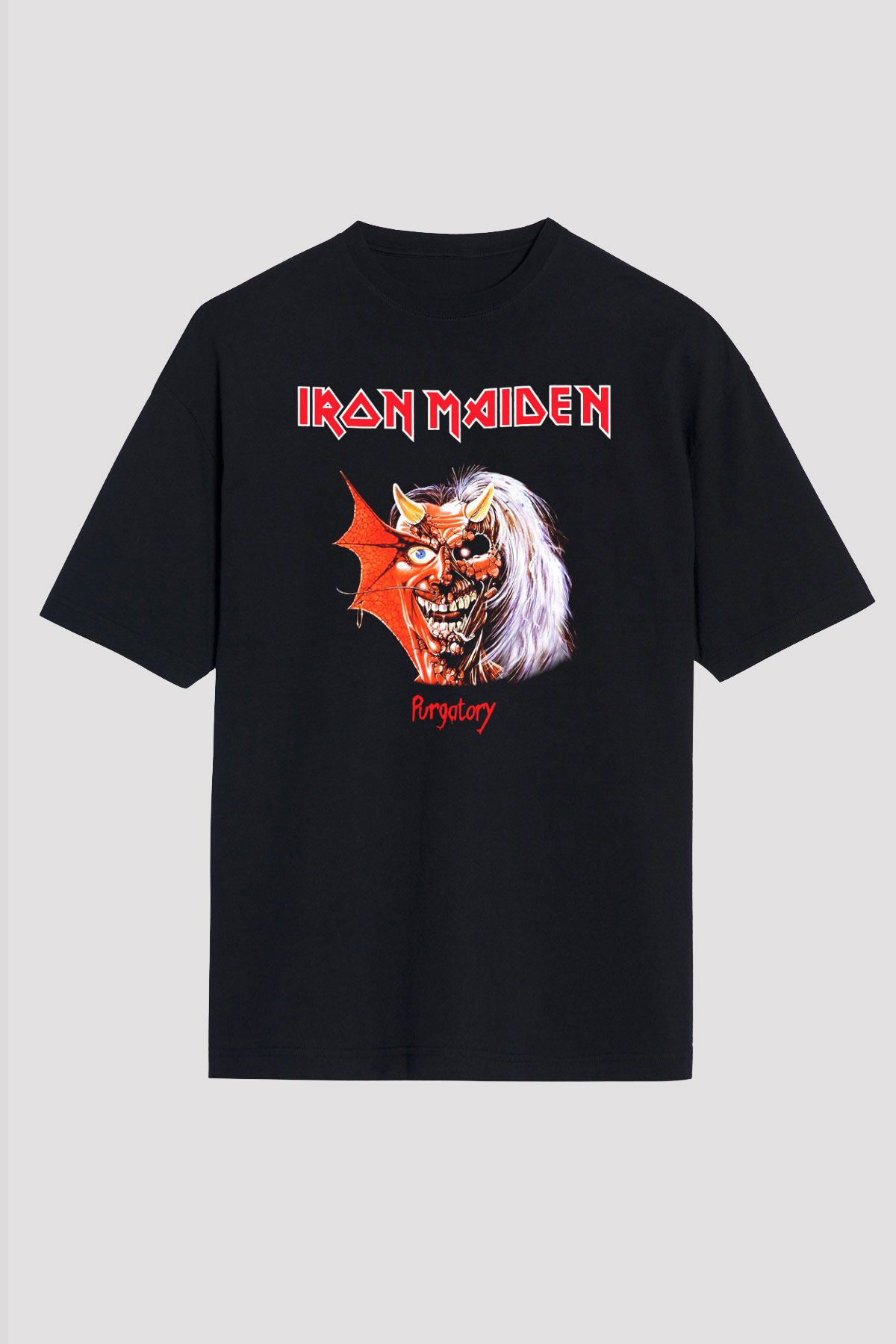 Iron Maiden Siyah Unisex Oversize Tişört T-Shirt