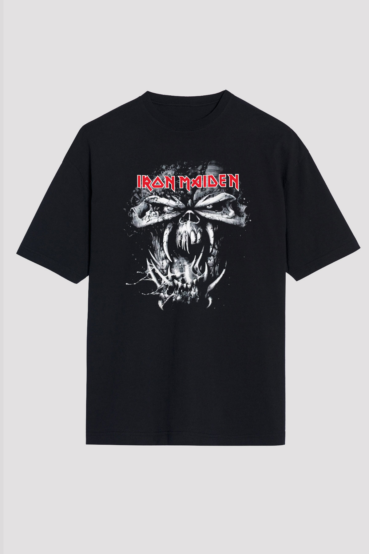 Iron Maiden Siyah Unisex Oversize Tişört T-Shirt