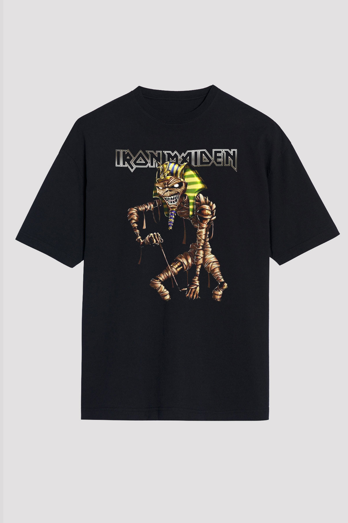 Iron Maiden Siyah Unisex Oversize Tişört T-Shirt