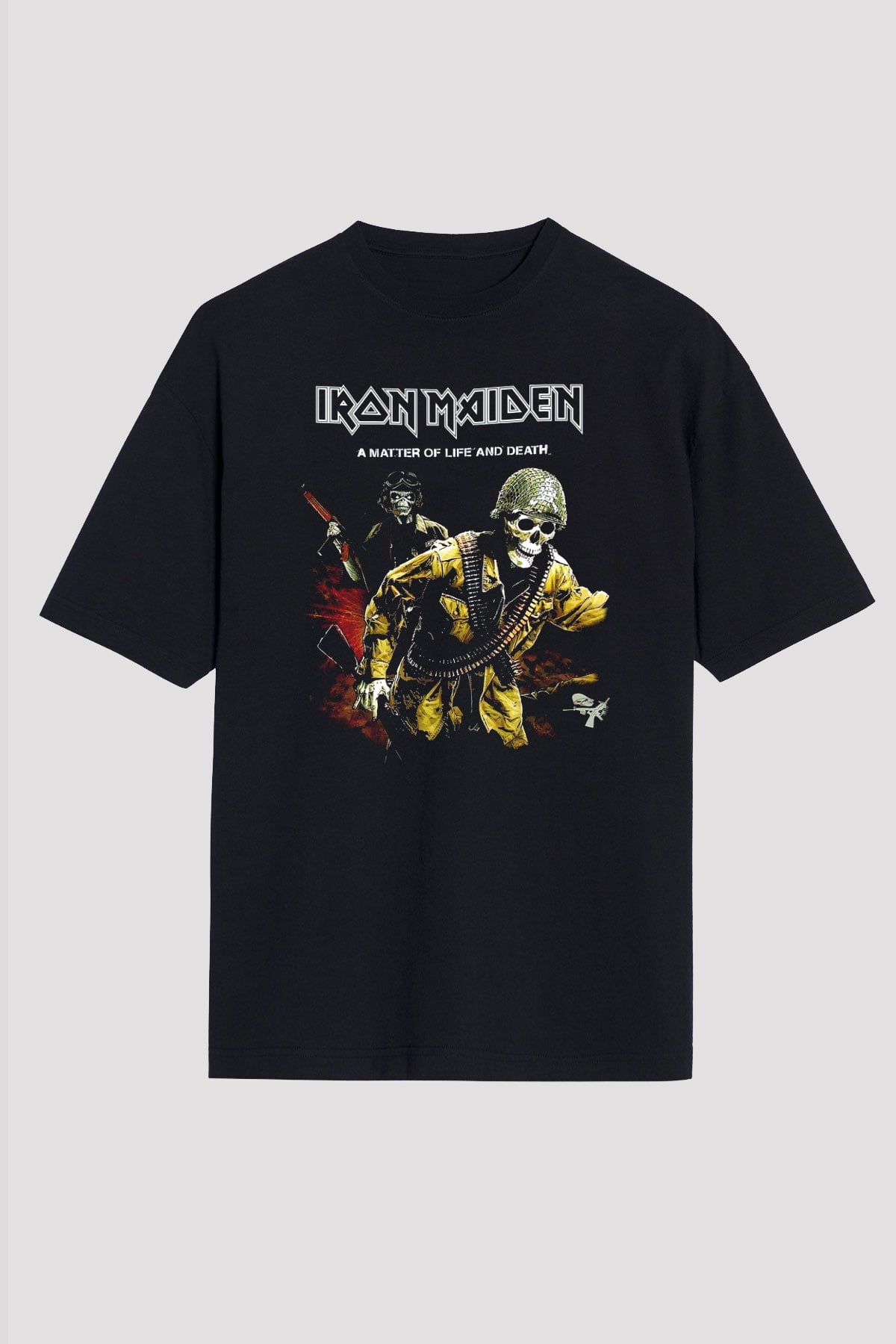 Iron Maiden Siyah Unisex Oversize Tişört T-Shirt