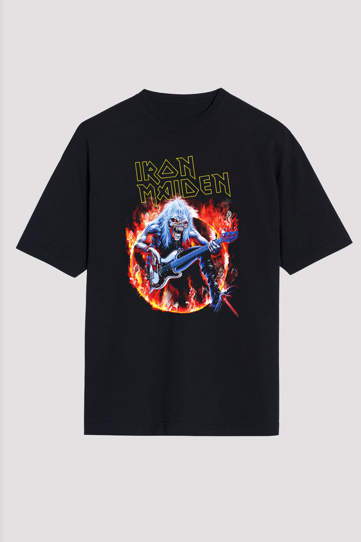 Iron Maiden Siyah Unisex Oversize Tişört T-Shirt