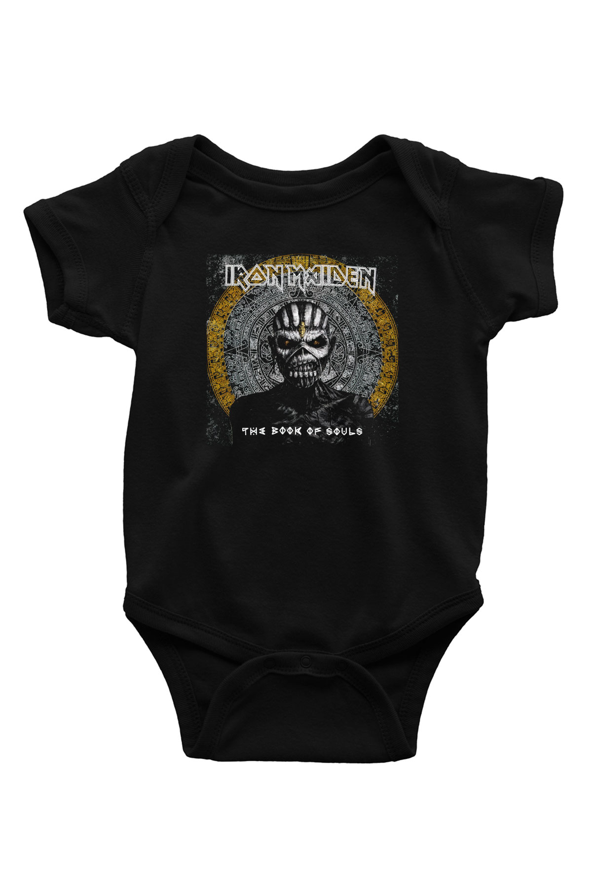 Iron Maiden The Book Of Souls Baskılı Siyah Bebek Body - Zıbın
