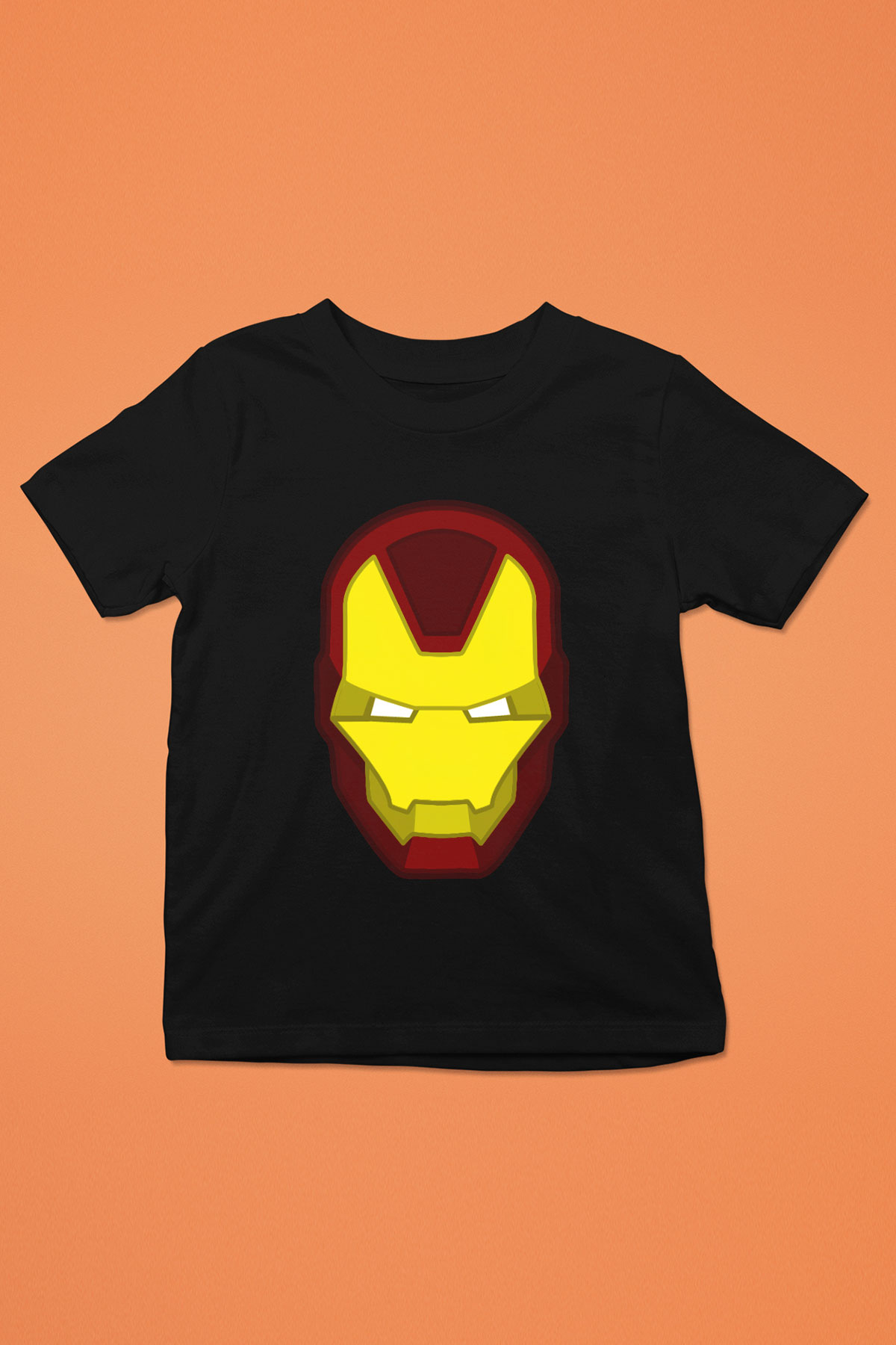 Iron Man Baskılı Siyah Unisex Çocuk Tişört